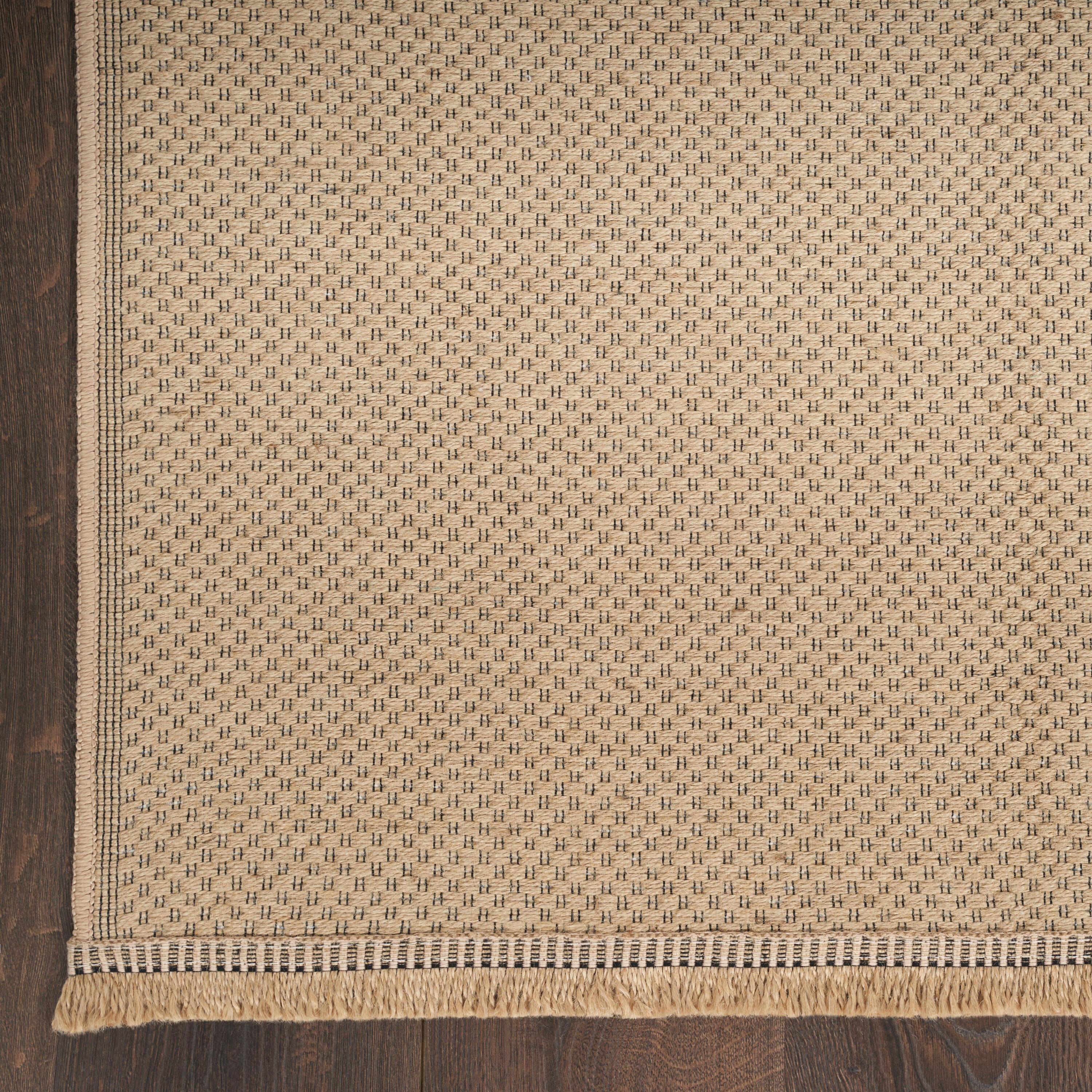 Nourison Washable Jute 7'10" x 9'10" Natural Modern Indoor Rug