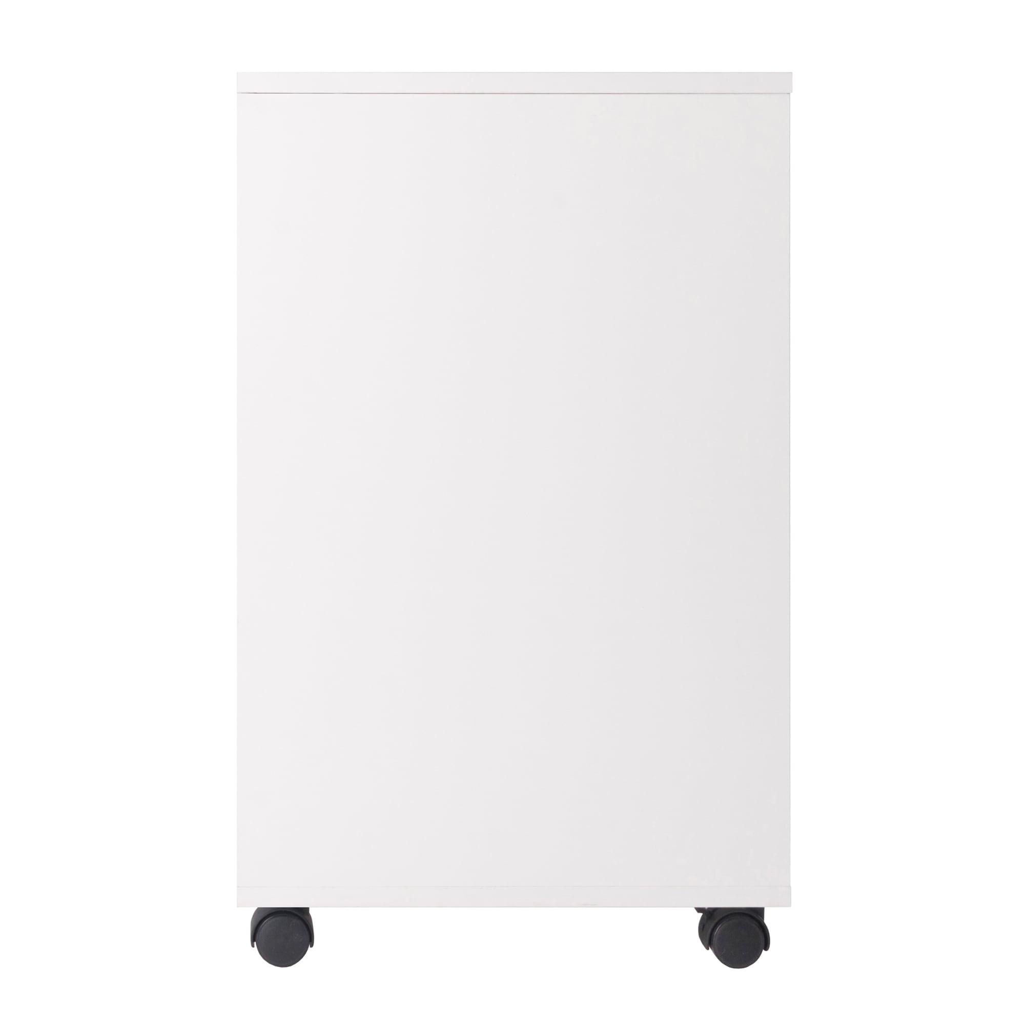 Halifax 2 Sections Mobile Filing Cabinet White - Winsome: MDF Construction, Office Storage, 2 Drawers