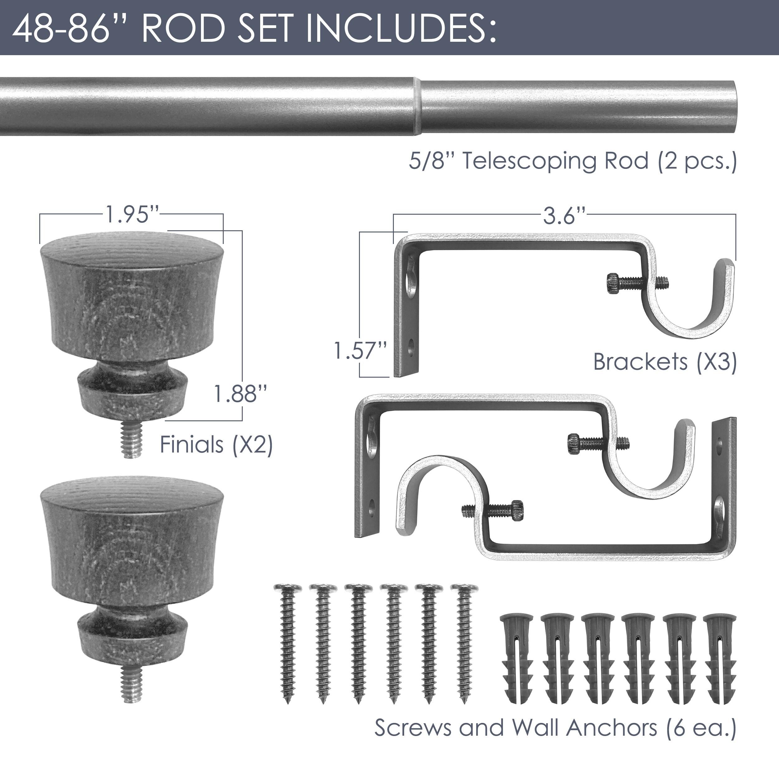 Stockton 48-86 Rod Set 5/8 Inch - Walnut