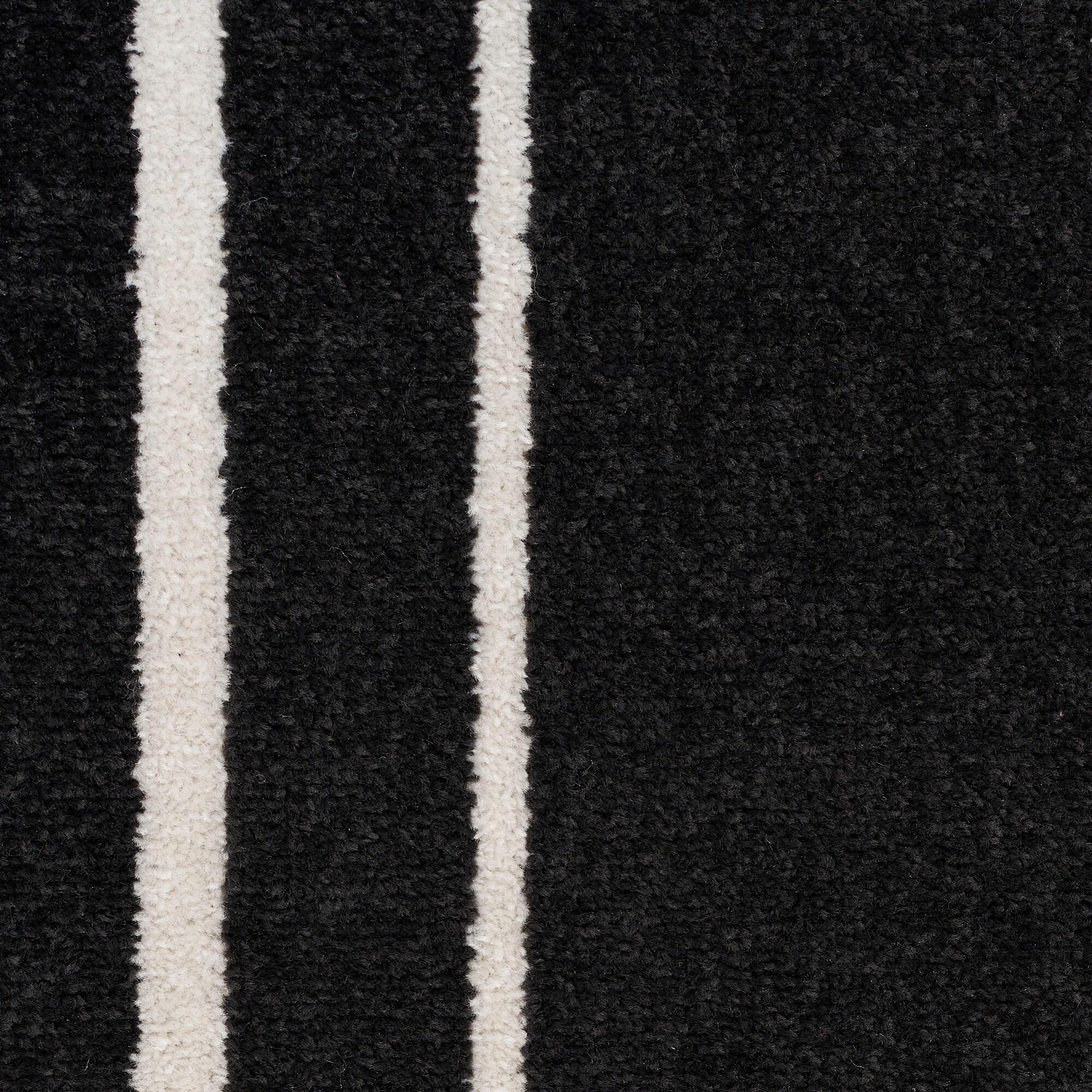 Nourison Essentials Indoor/Outdoor Black Ivory 2' x 6' Area Rug, (2x6)