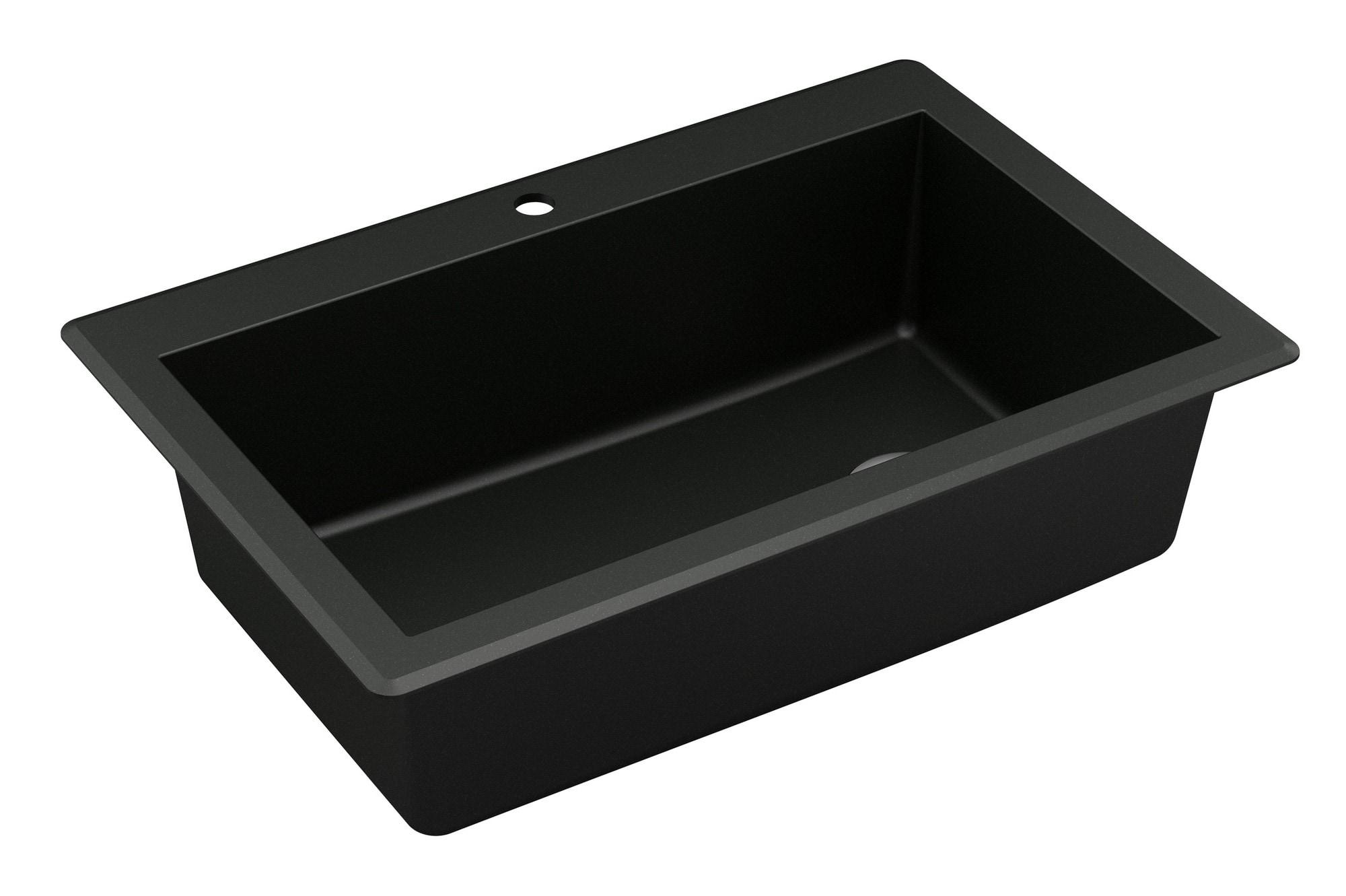 Karran Drop-in Quartz Composite 33'' X 22'' 1-Hole Single Bowl Kitchen Sink