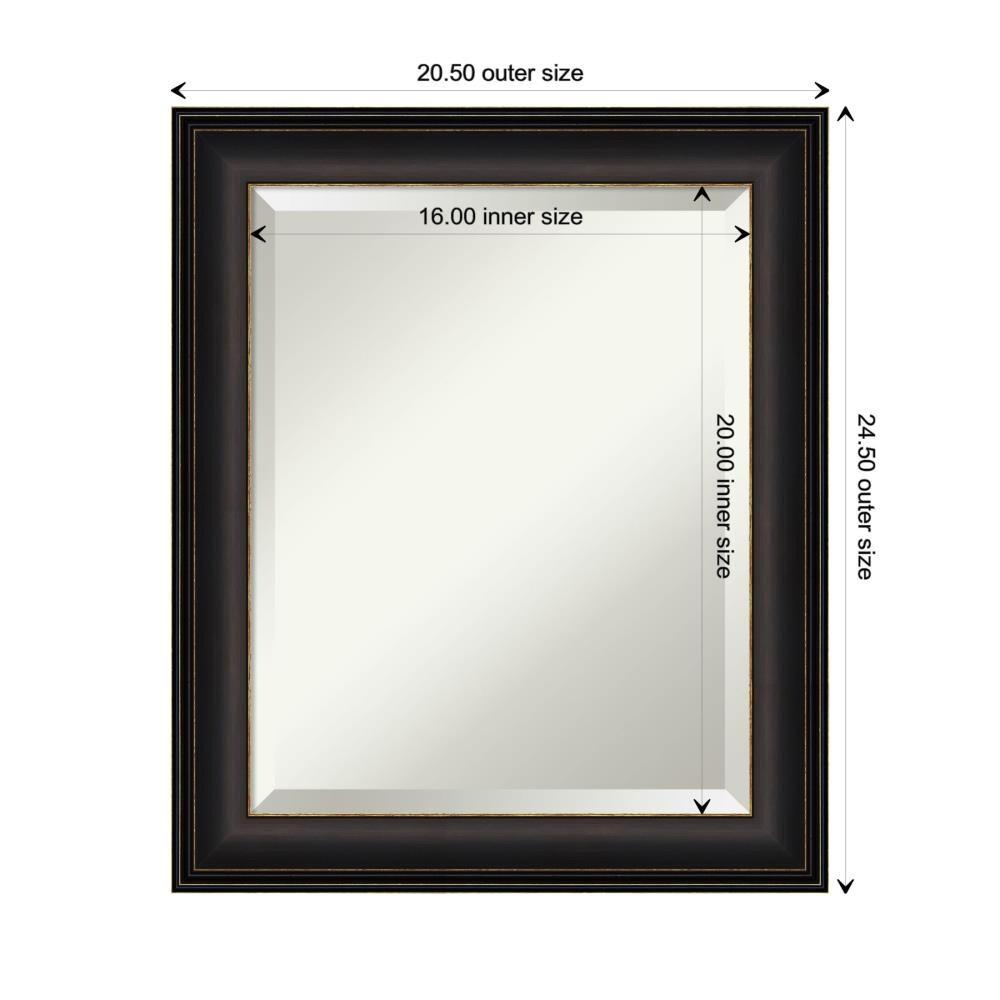 Amanti Art 20" x 24" Trio Oil Rubbed Framed Bathroom Vanity Wall Mirror Bronze: Modern Rectangle Beveled, Wall Mount, Polystyrene Frame