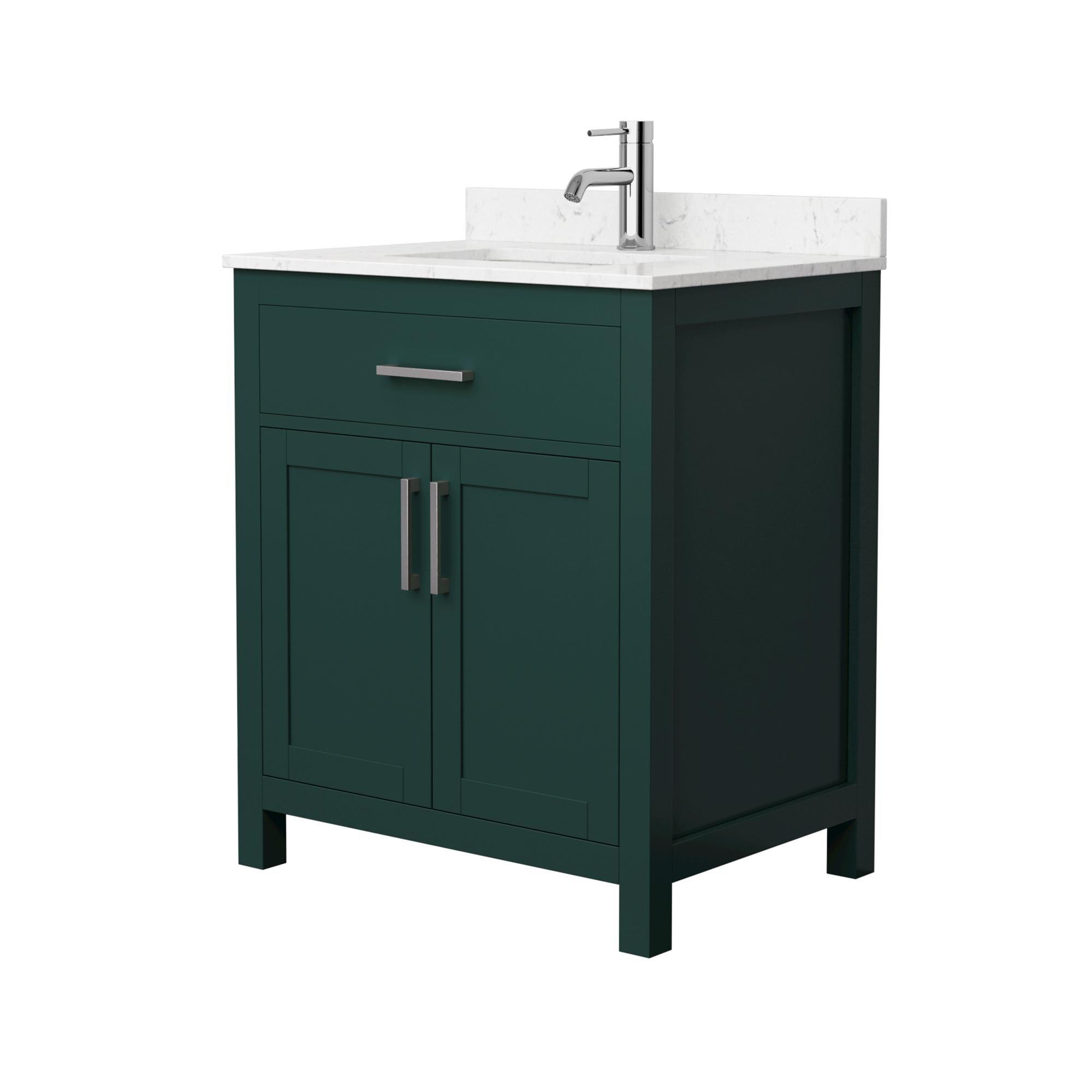 Wyndham Collection Beckett 30" Freestanding Single Bathroom Vanity with Cultured Marble Top