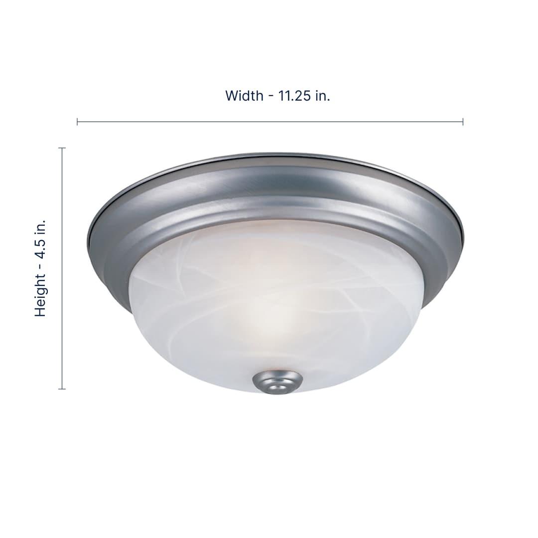 Designers Fountain 11 inch 2-Light Pewter Flush Mount Ceiling Light, 1257S-PW-AL