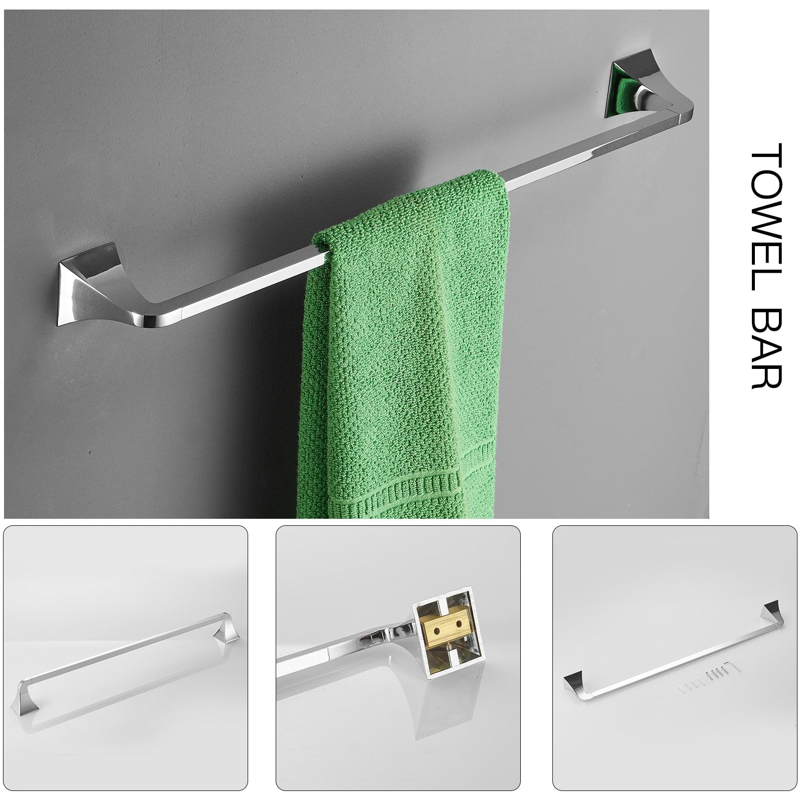 BWE 4-Piece Bath Hardware Set Towel Rack with Toilet Paper Holder Towel Hook and 24 in. Towel Bar