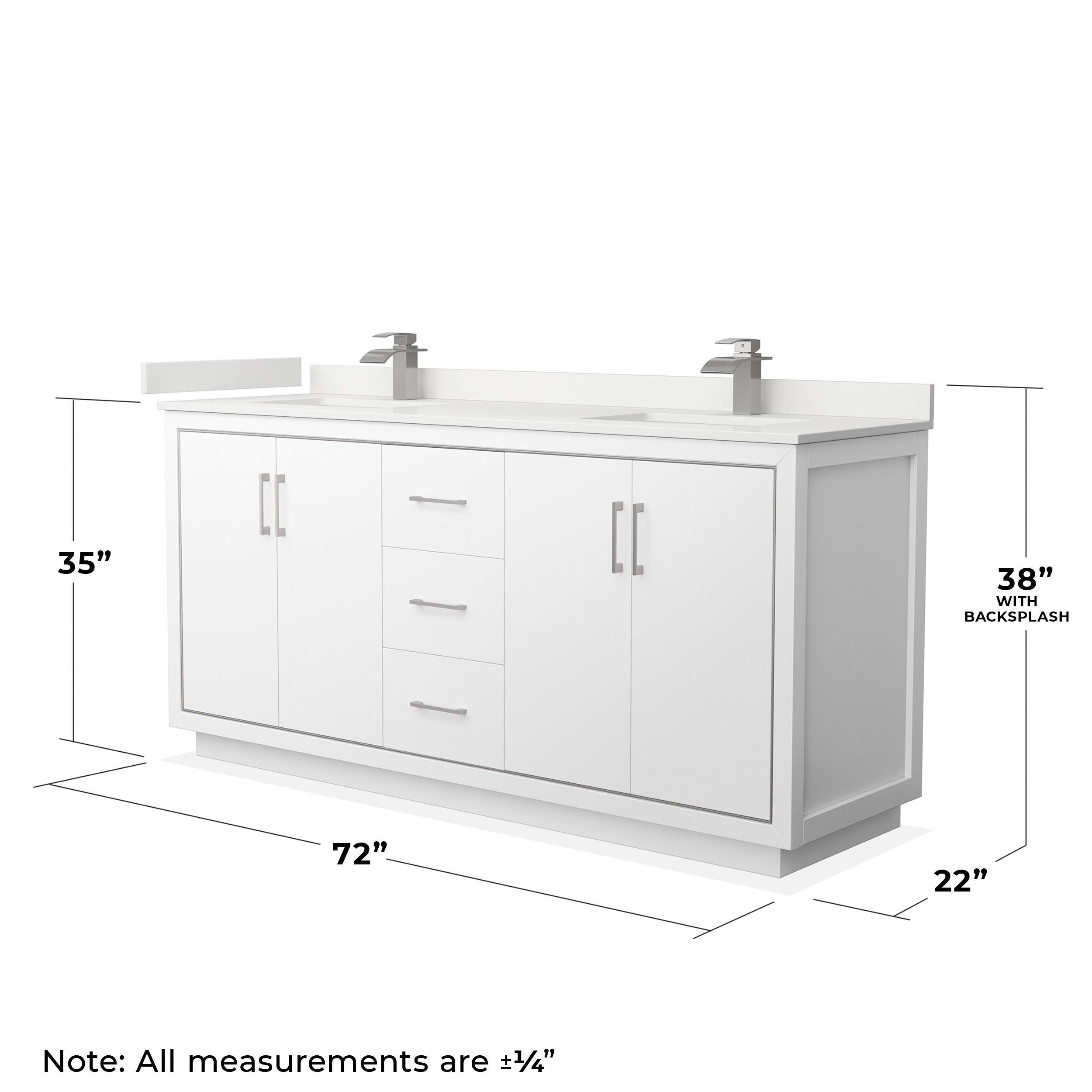 Wyndham Collection 72'' Double Bathroom Vanity with Quartz Top