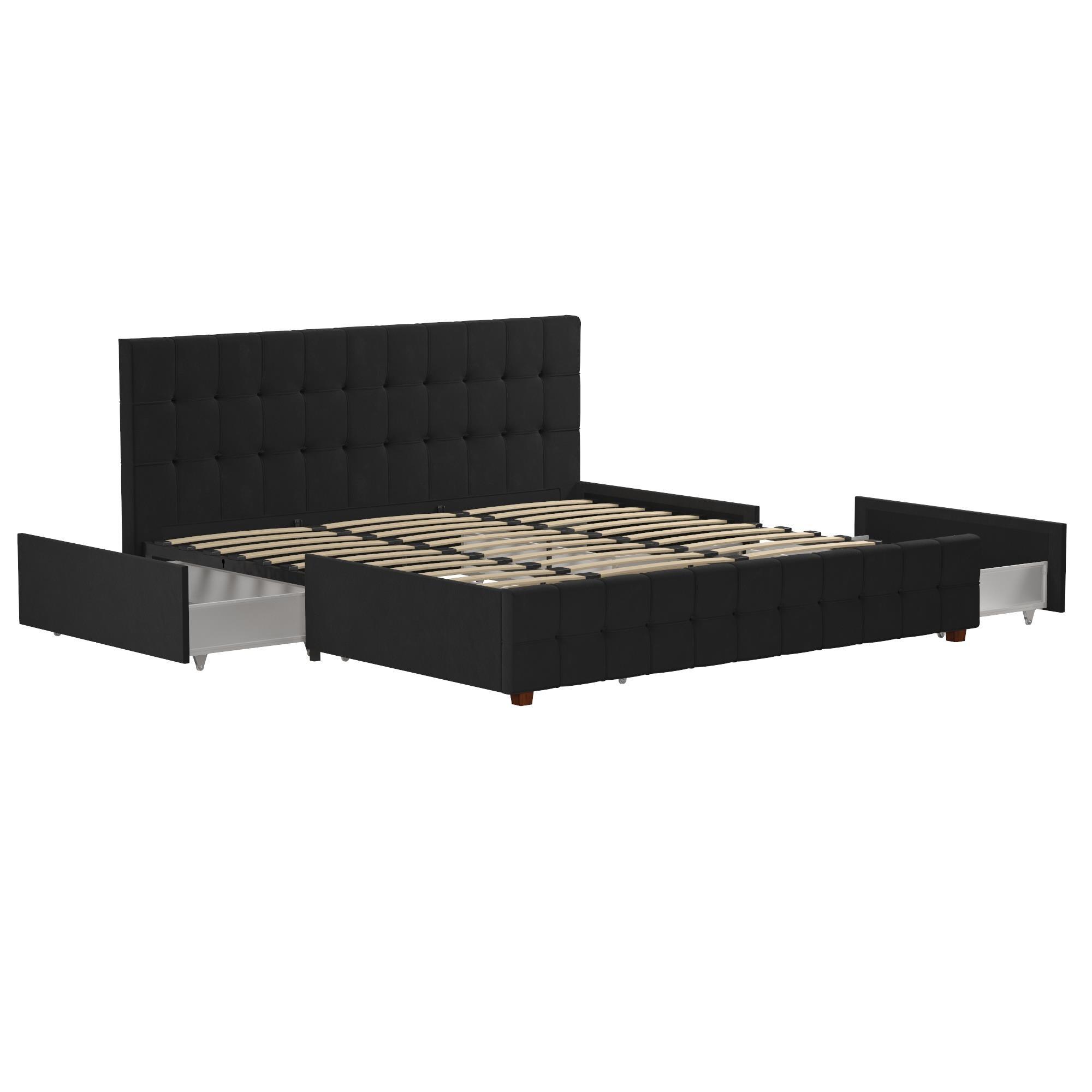 Elizabeth Tufted Upholstered Low Profile Storage Platform Bed