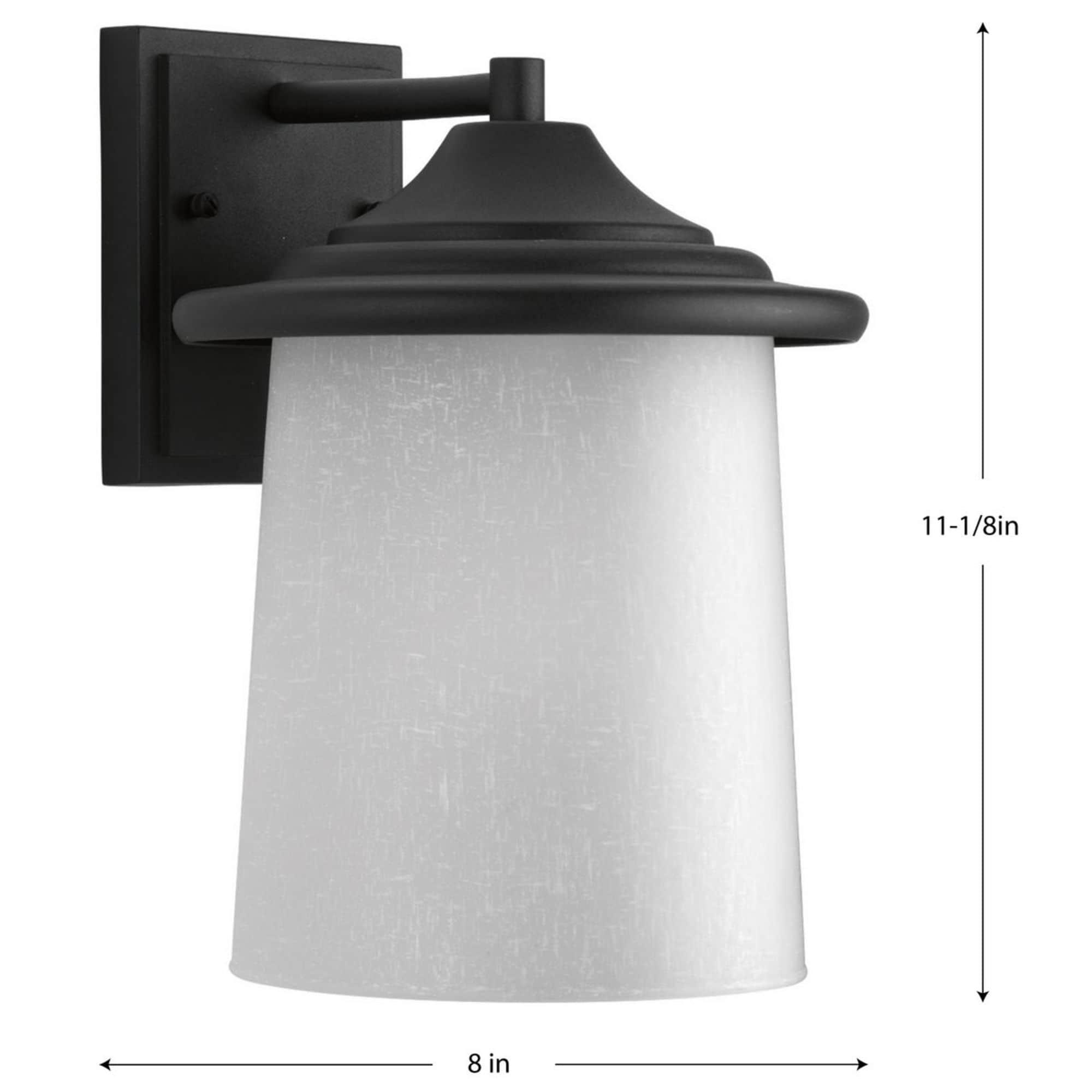 Progress Lighting, Essential Collection, 1-Light Outdoor Wall Lantern, Antique Bronze, Etched Umber Linen Shade