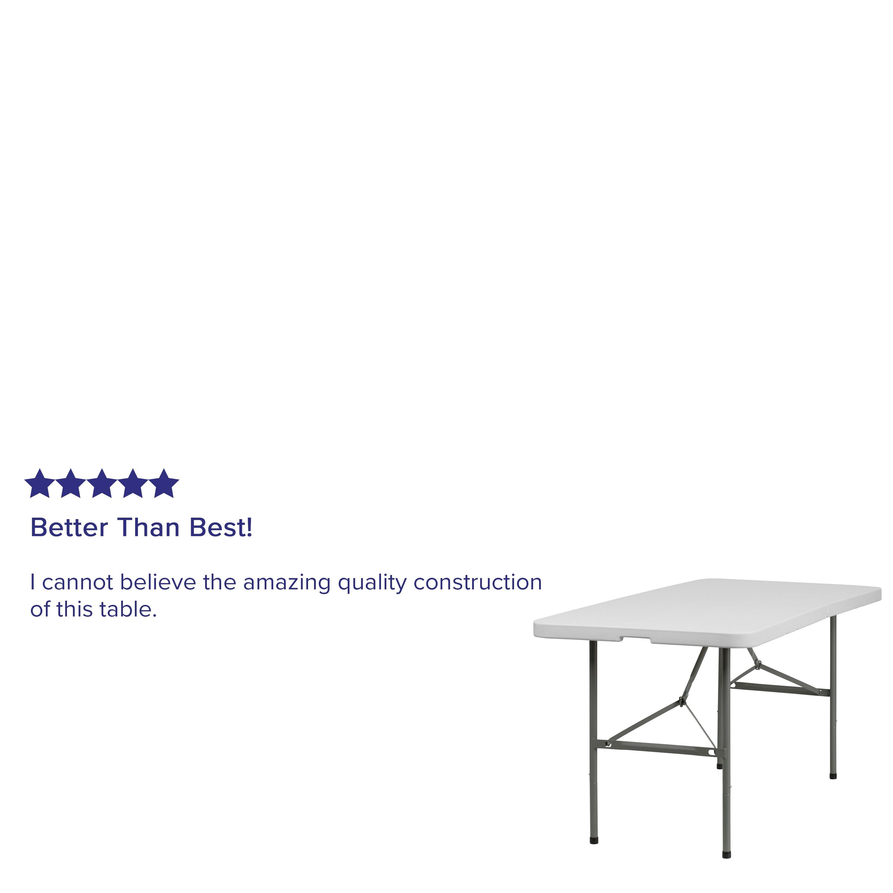 Flash Furniture Noah 30"W x 60"L Bi-Fold Granite White Plastic Folding Table - Banquet Table & Reviews | Wayfair