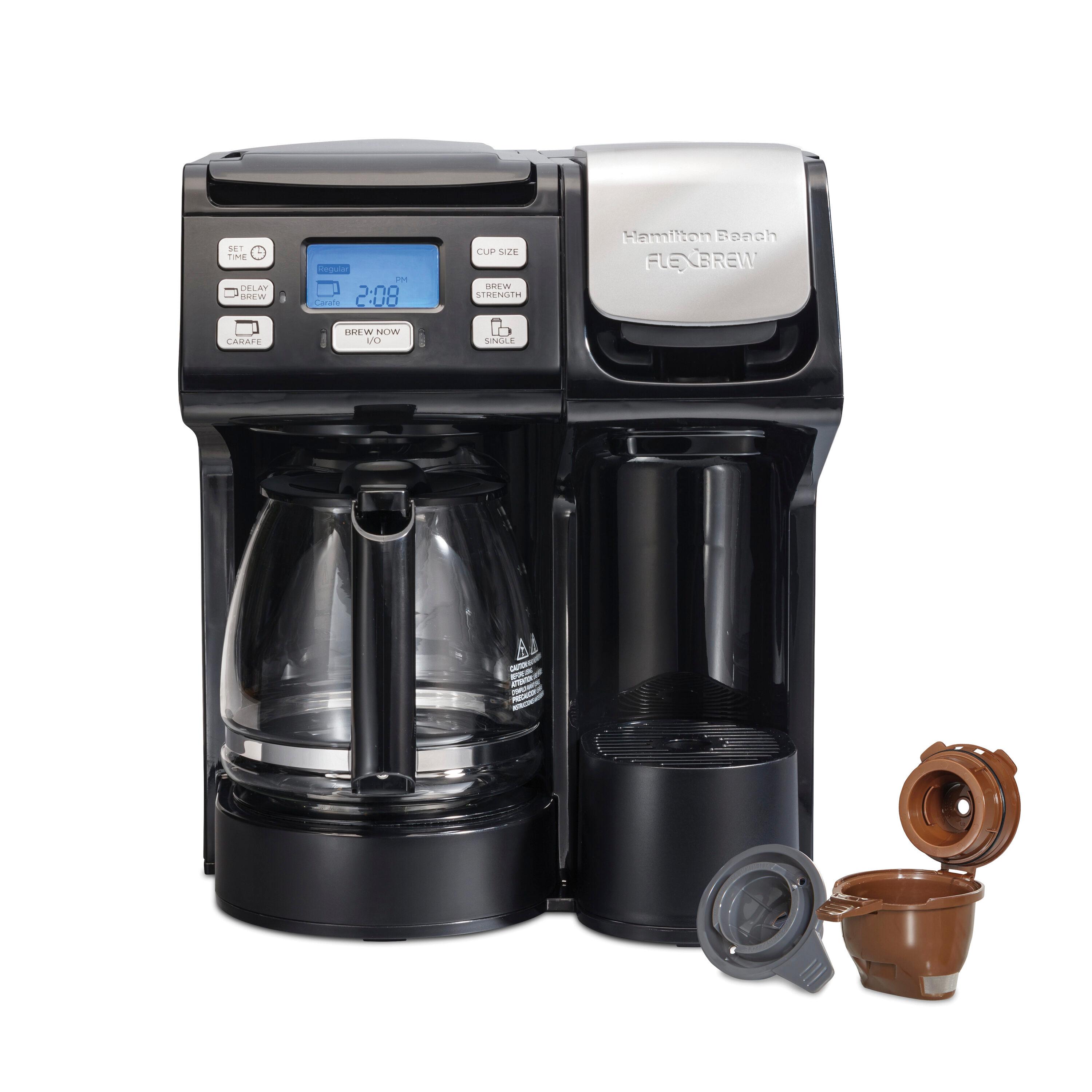 Hamilton Beach® FlexBrew® Trio 2-Way Coffee Maker, Single Serve & Full 12-Cup Pot, Compatible with K-Cup Pods or Grounds