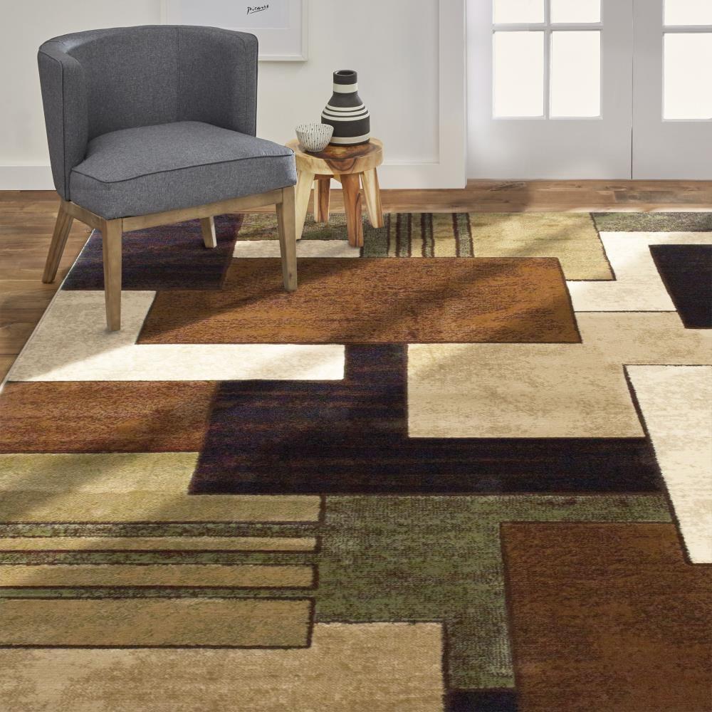 Home Dynamix Mason Contemporary Geometric Area Rug, Brown/Green, 7'10"x10'6"