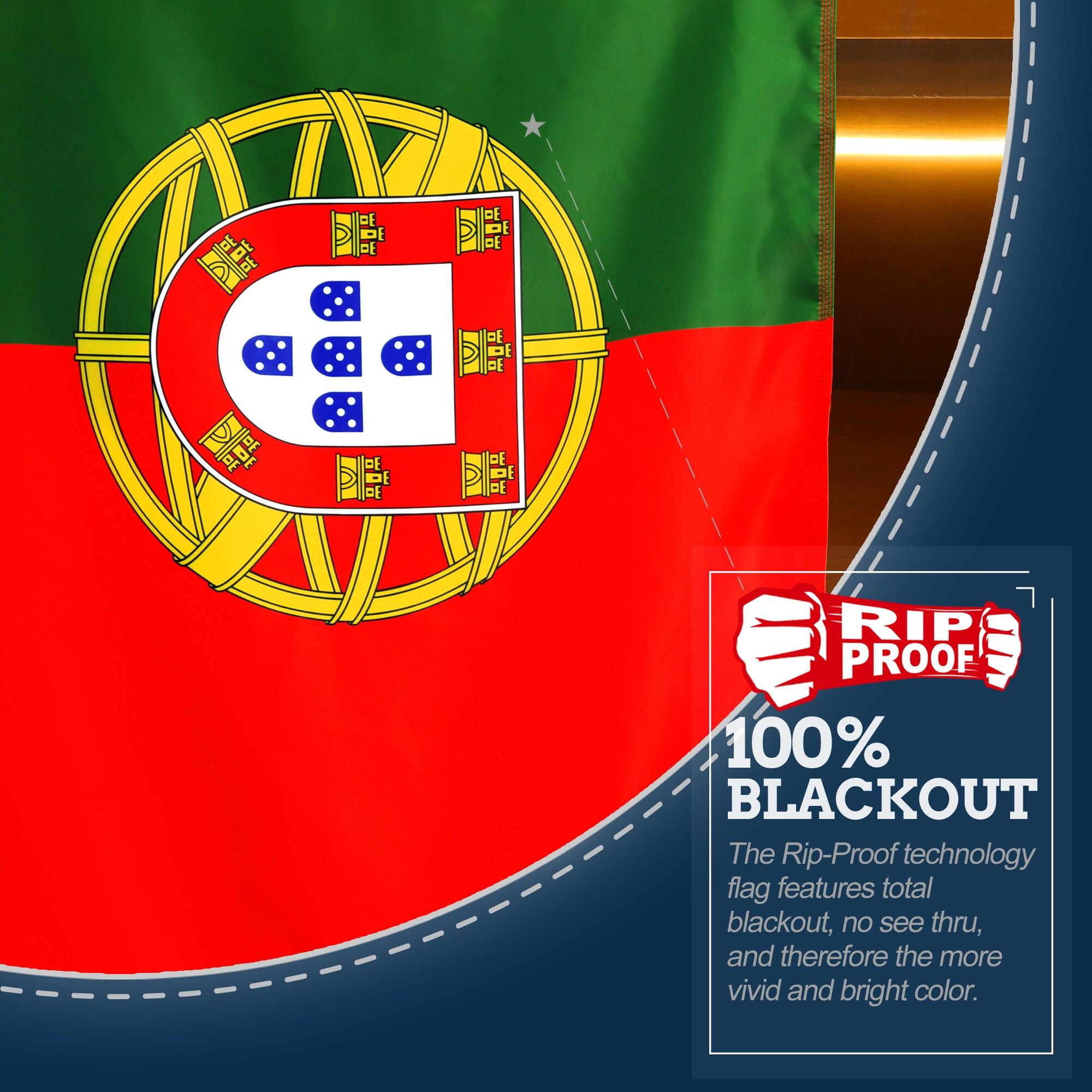 Anley Rip-Proof Double Sided 3-Ply Portugal Flag 3x5 Foot - Portuguese National Flags