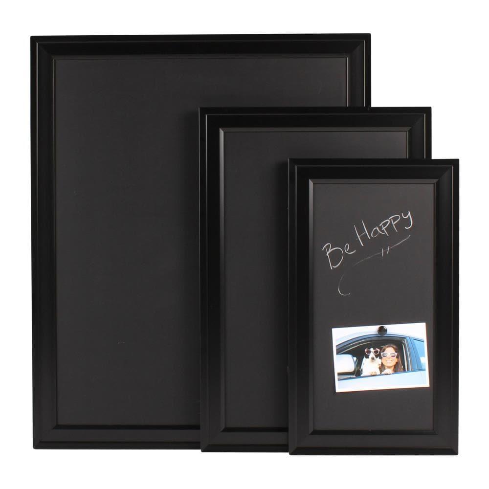 18.5" x 27.5" Bosc Framed Magnetic Chalkboard Black - DesignOvation: Wall Organizer, Includes Magnets & Chalk