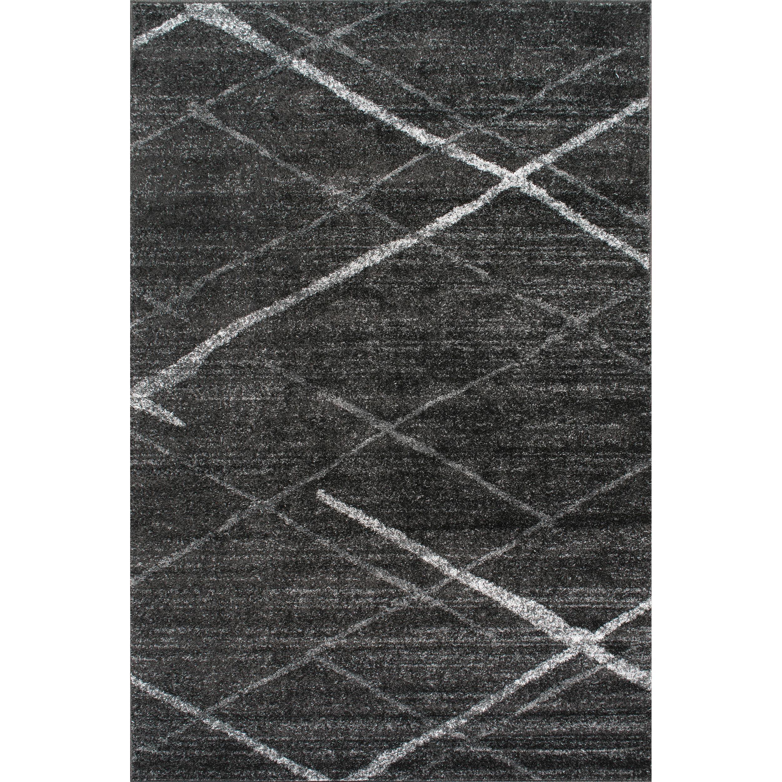 Nuloom 2x3 Thigpen Contemporary Indoor Area Rug, Charcoal, Abstract Lines, Non-Slip Backing, Stain Resistant, Bedroom Living Room, Kitchen