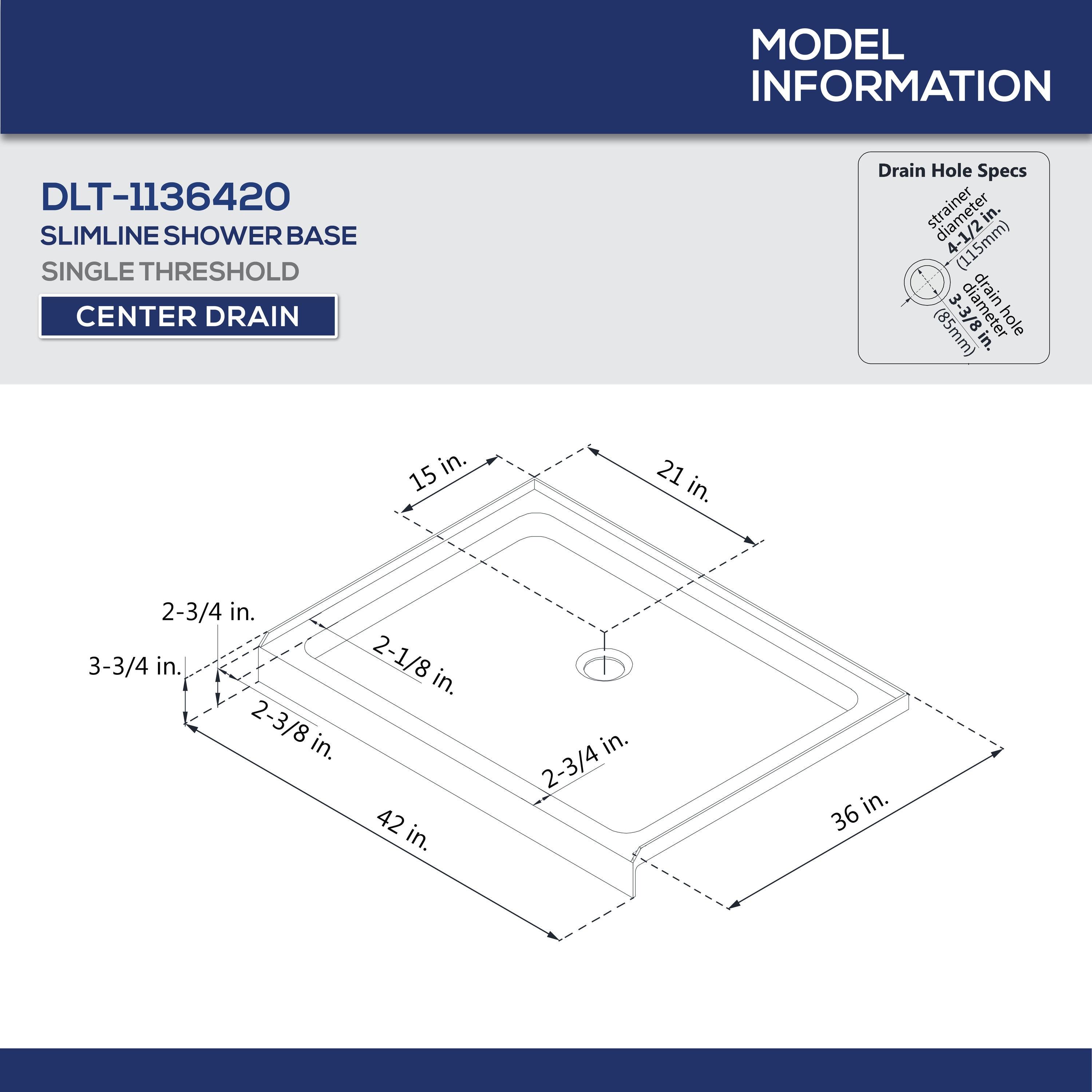 Lumen 42" x 74.75" Rectangle Hinged Shower Enclosure with Base Included Clear Glass
