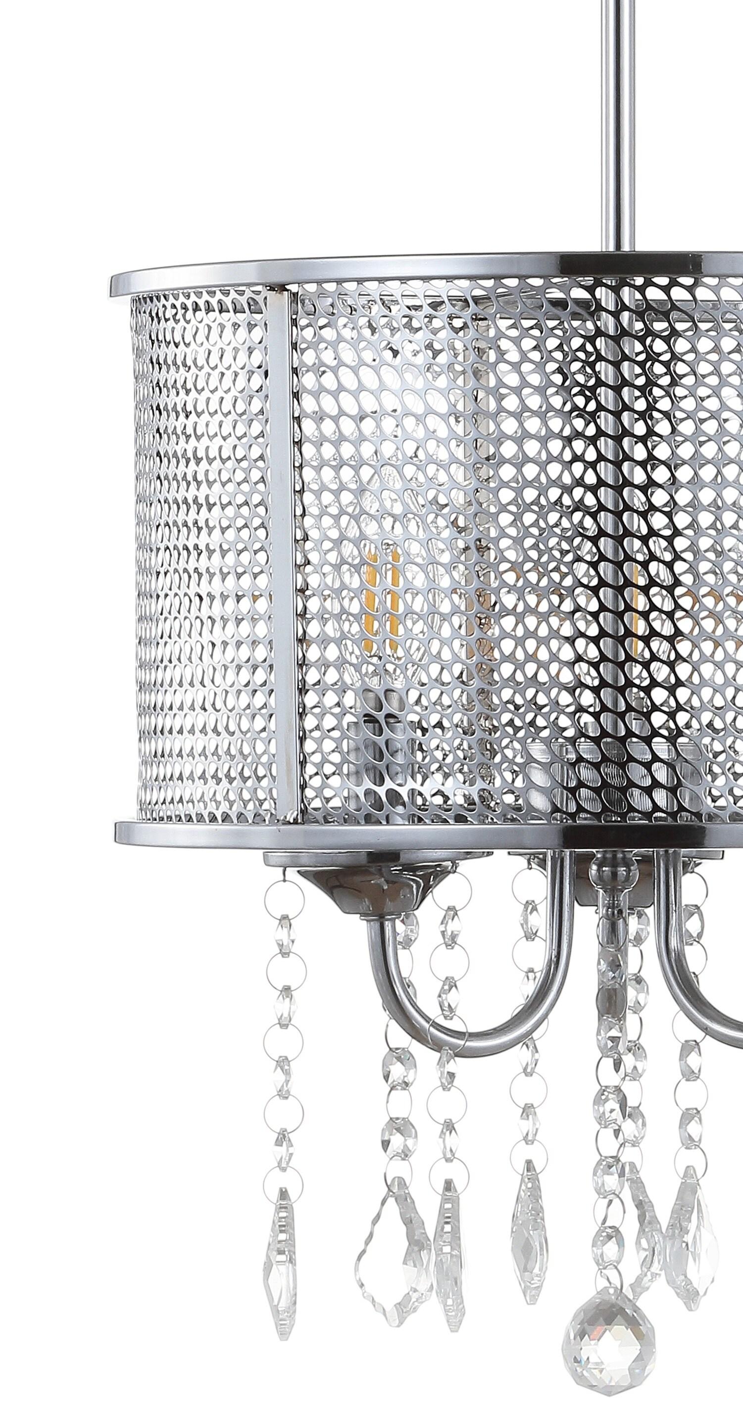 Avah 13" Chrome Polished Crystal Globe LED Pendant