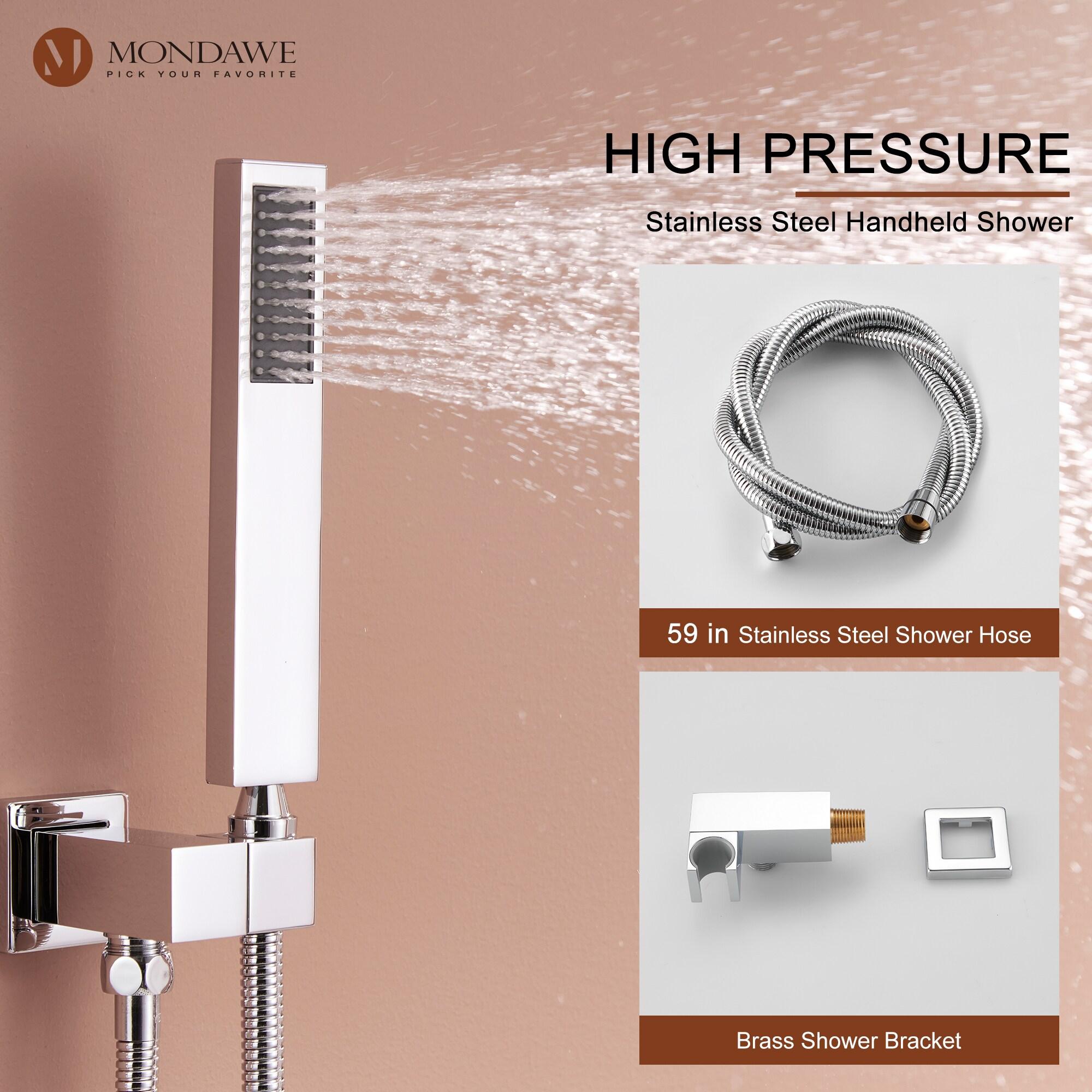 Herathena 3 Functions Ceiling Mounted Luxury Shower System with 6 Body Jets (Rough-in Valve Included)