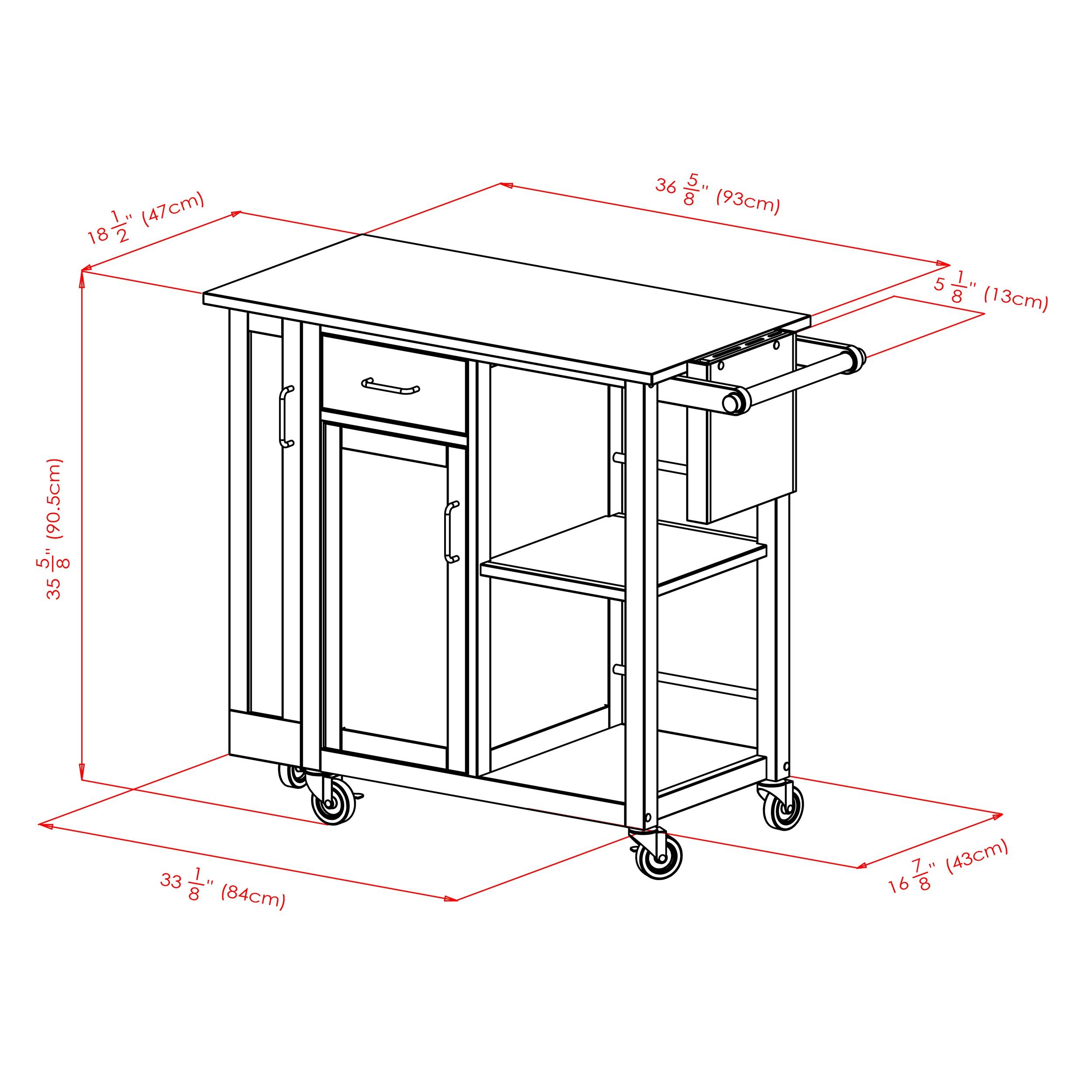 Douglas 35.63'' H x 42.52'' W Utility Cart with Wheels