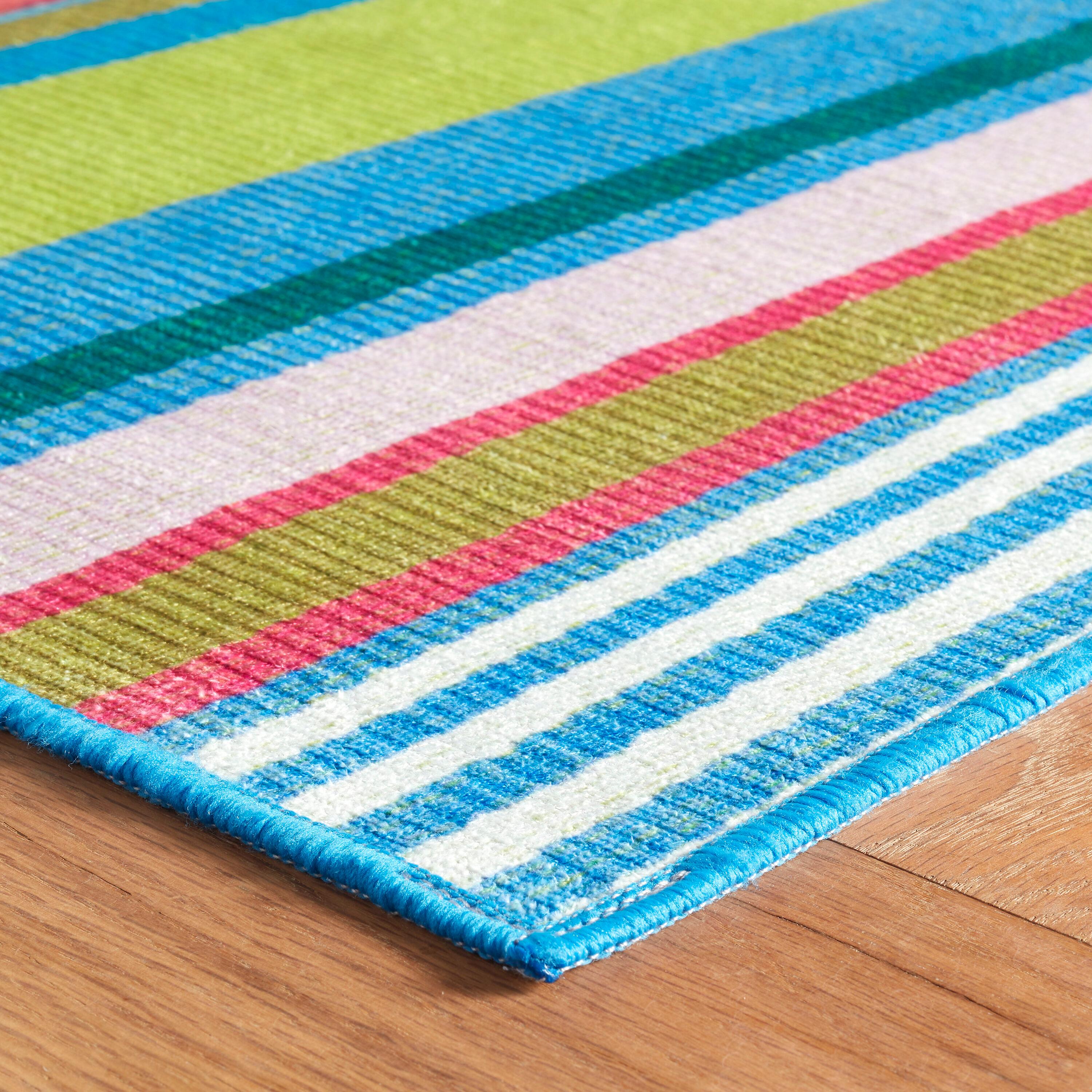 Mellie Stripe Multi Machine Washable Rug