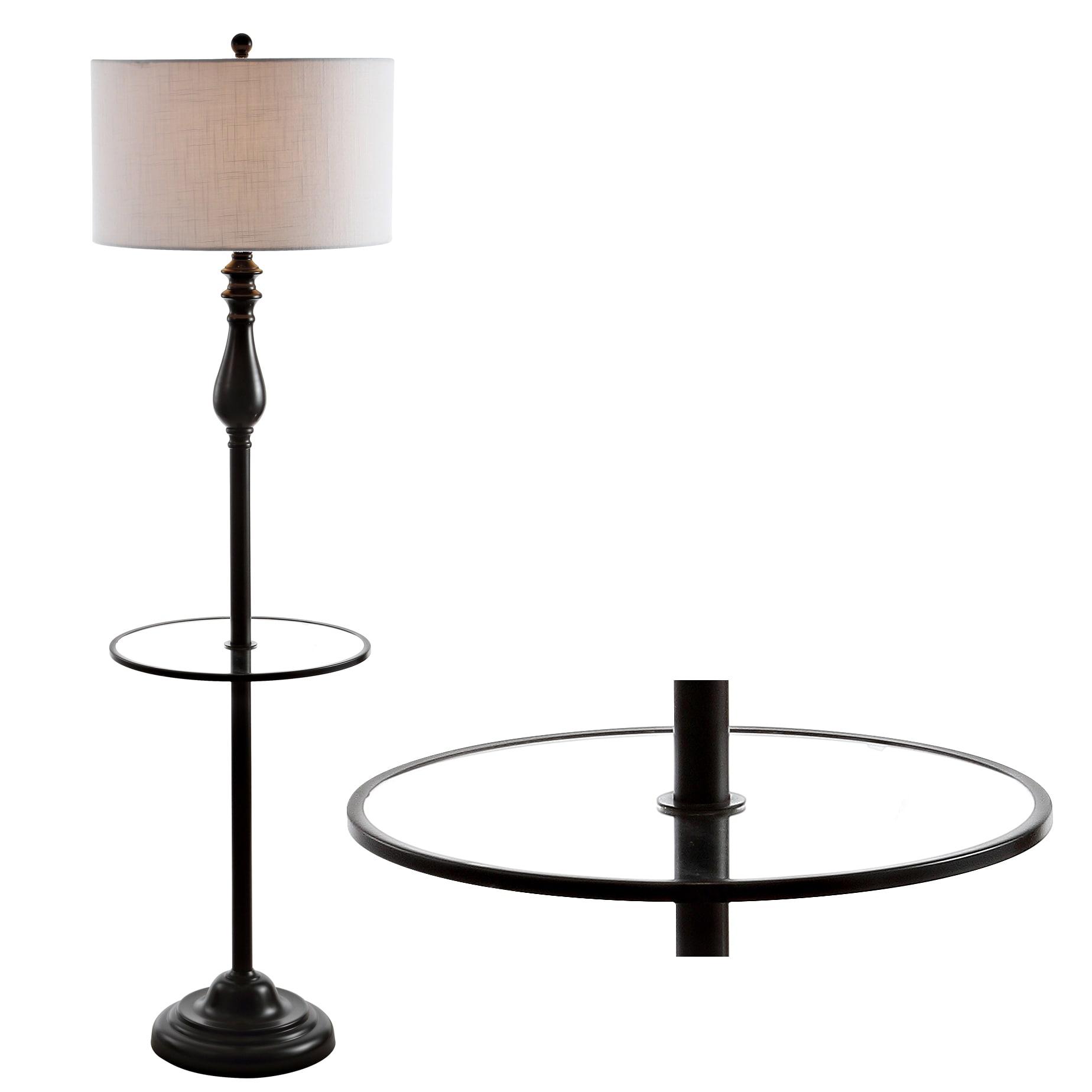 Rephen 60'' Black LED Swing Arm Floor Lamp with USB