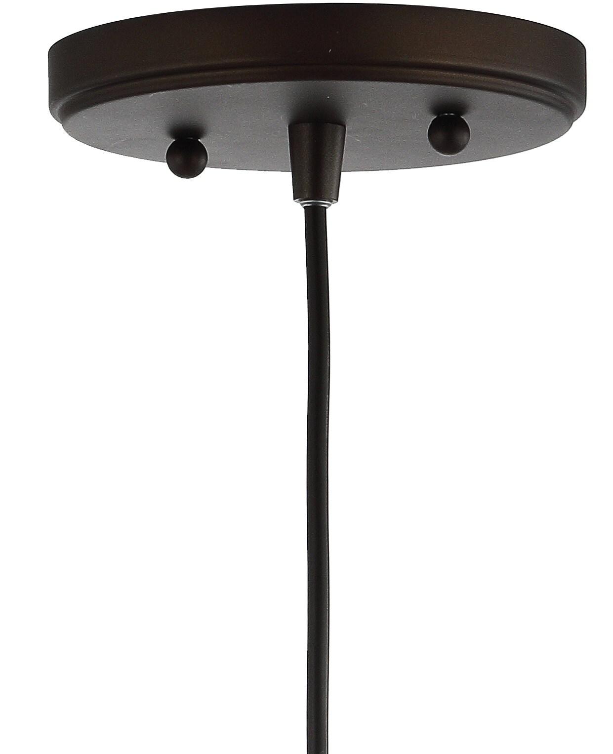 Bleecker 7.75" Metal/Glass Globe LED Pendant, White/Oil Rubbed Bronze