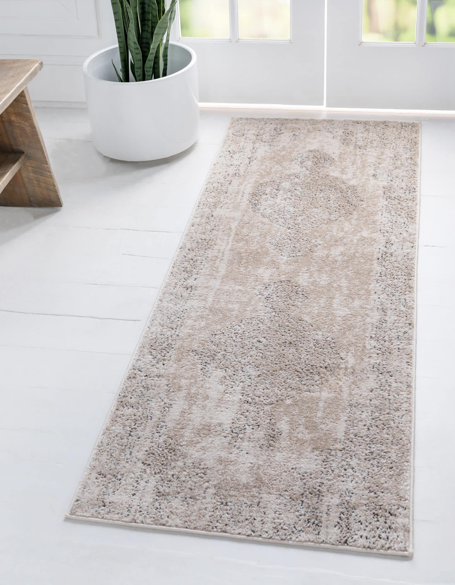Unique Loom Portland Collection Area Rug - Woodburn (2'  x 6' 1" Runner Ivory/Beige)