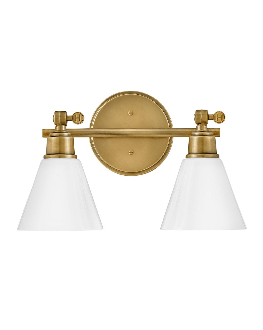 Arti 16-in Adjustable Two Light Bath Vanity with Cased Opal Shade