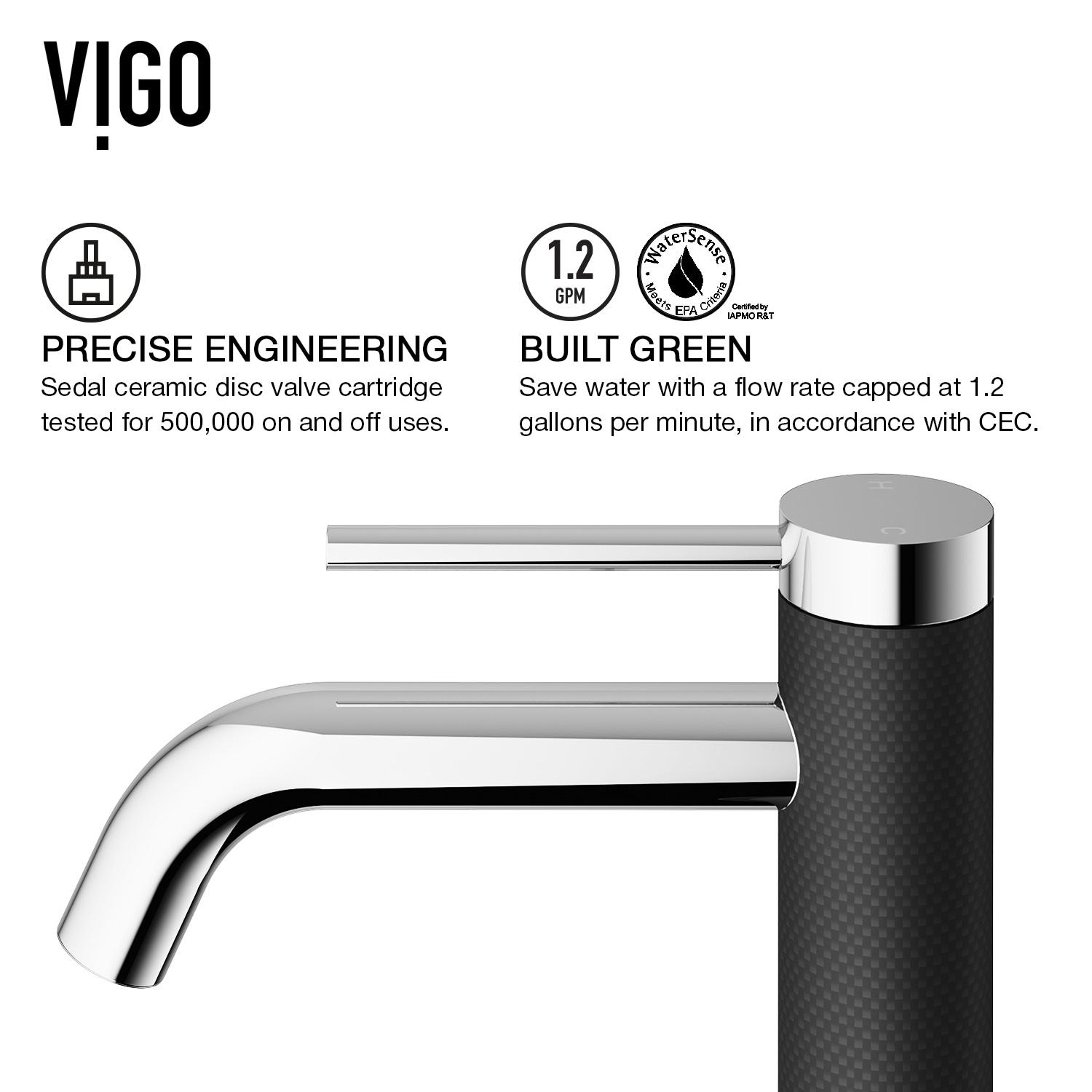 Lexington Single Handle Single-Hole Bathroom Vessel Faucet with Carbon Fiber