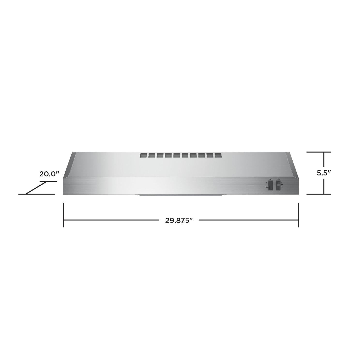 Ge Jvx3300j 200 Cfm 30" Wide Under Cabinet Range Hood - Stainless Steel