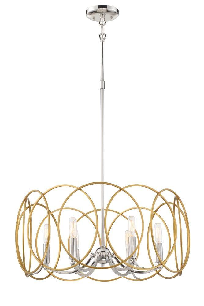 Minka Lavery Honey Gold Polished Nickel Chandelier 24 3/4" Wide Modern 6-Light Fixture for Dining Room House Foyer Kitchen Bedroom