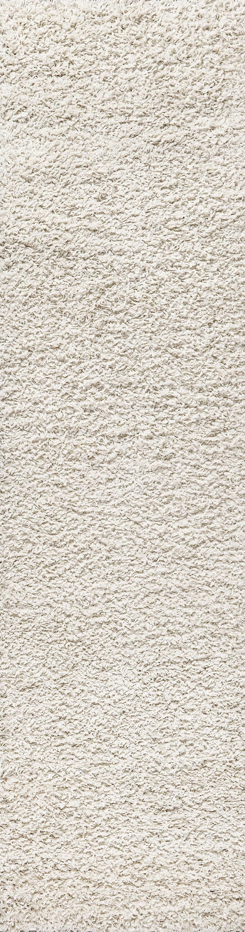 2'x8' Mercer Shag Plush Area Rug, Cream - JONATHAN Y