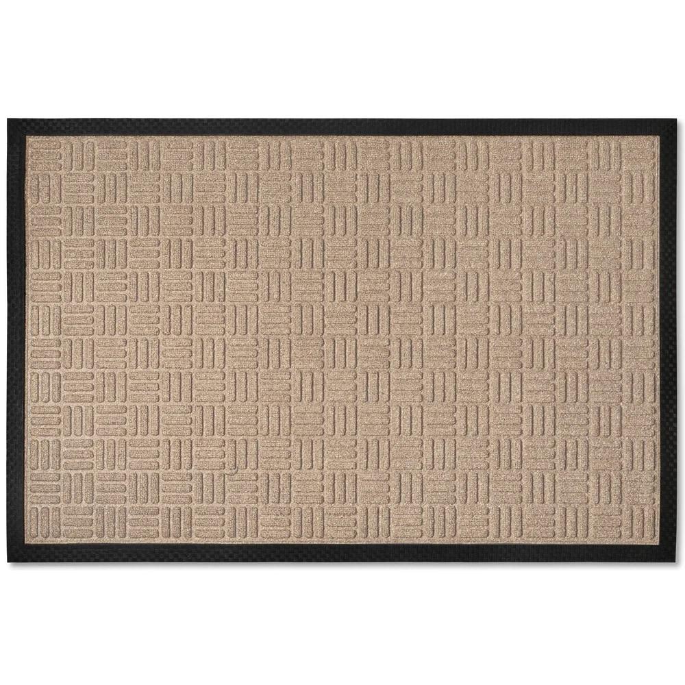 Envelor Door Mat Indoor Outdoor Front Doormat Welcome Mat Low Profile Durable Non-Slip Floor Mat for Entryway, Patio, Garage, Entrance Shoe Scraper, Checker, 24 x 36 Inches - Beige