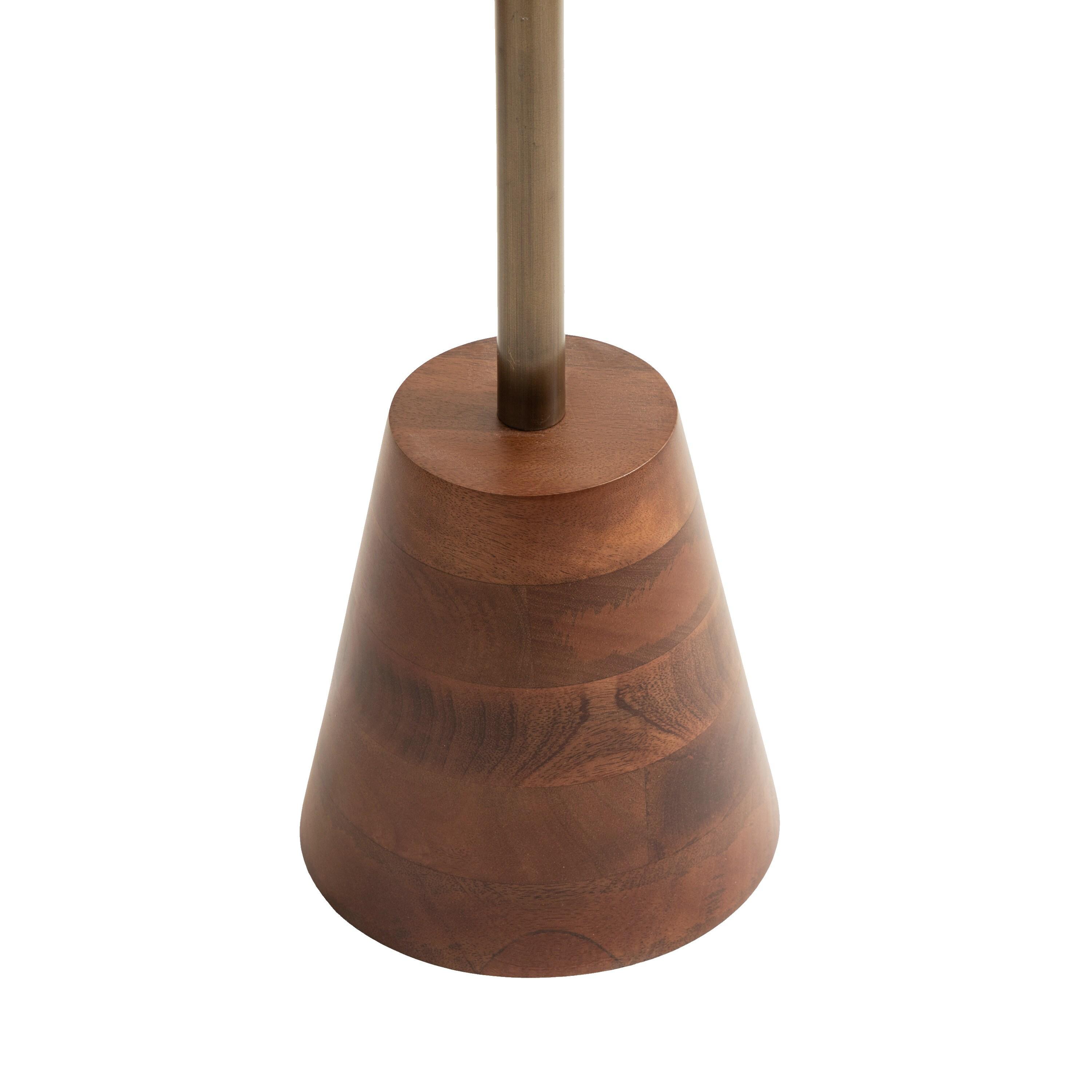 Kate and Laurel Tira Round Side Table, 14x14x24, Walnut Brown