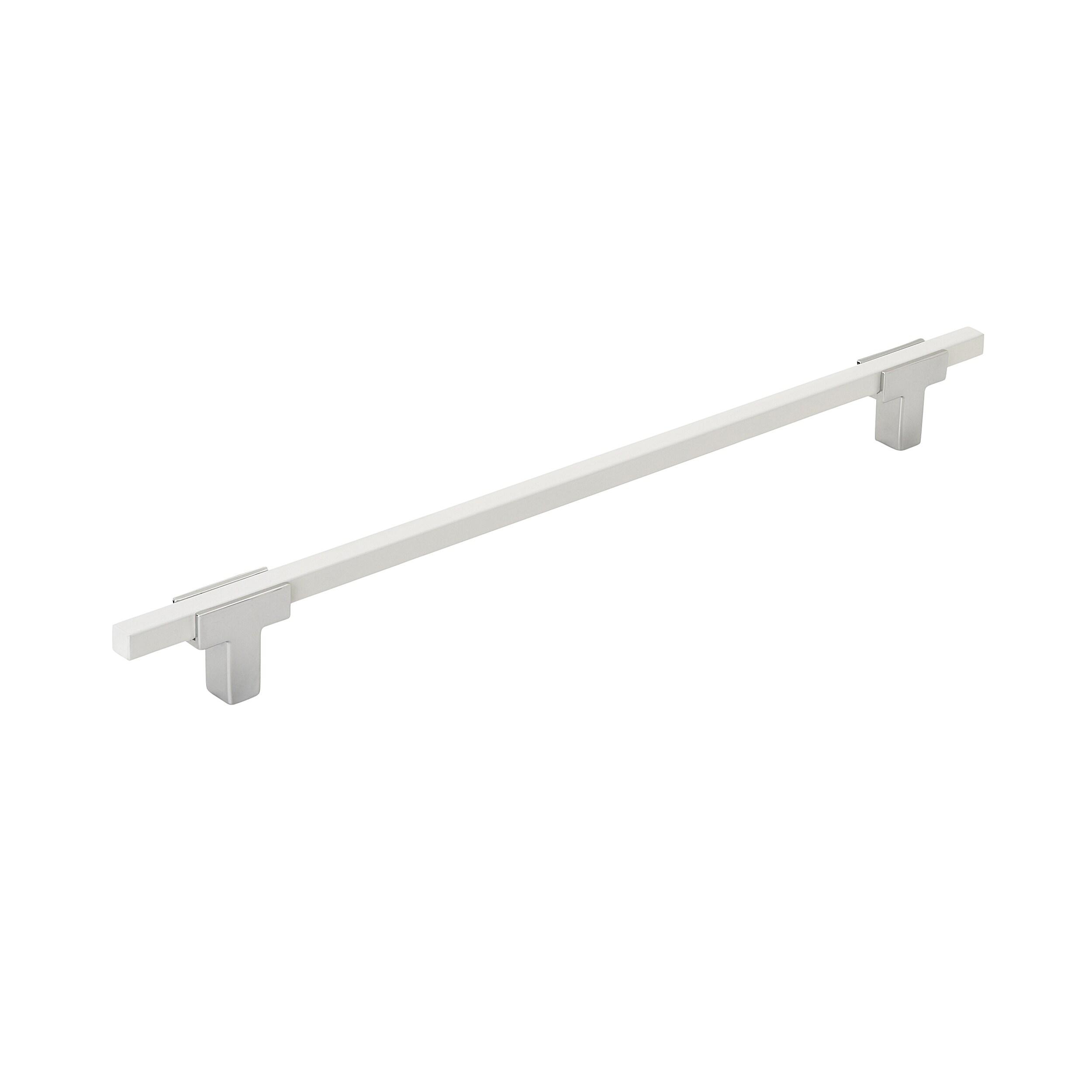 Amerock Urbanite 10-1/16 inch (256mm) Center-to-Center Polished Chrome/White Cabinet Pull