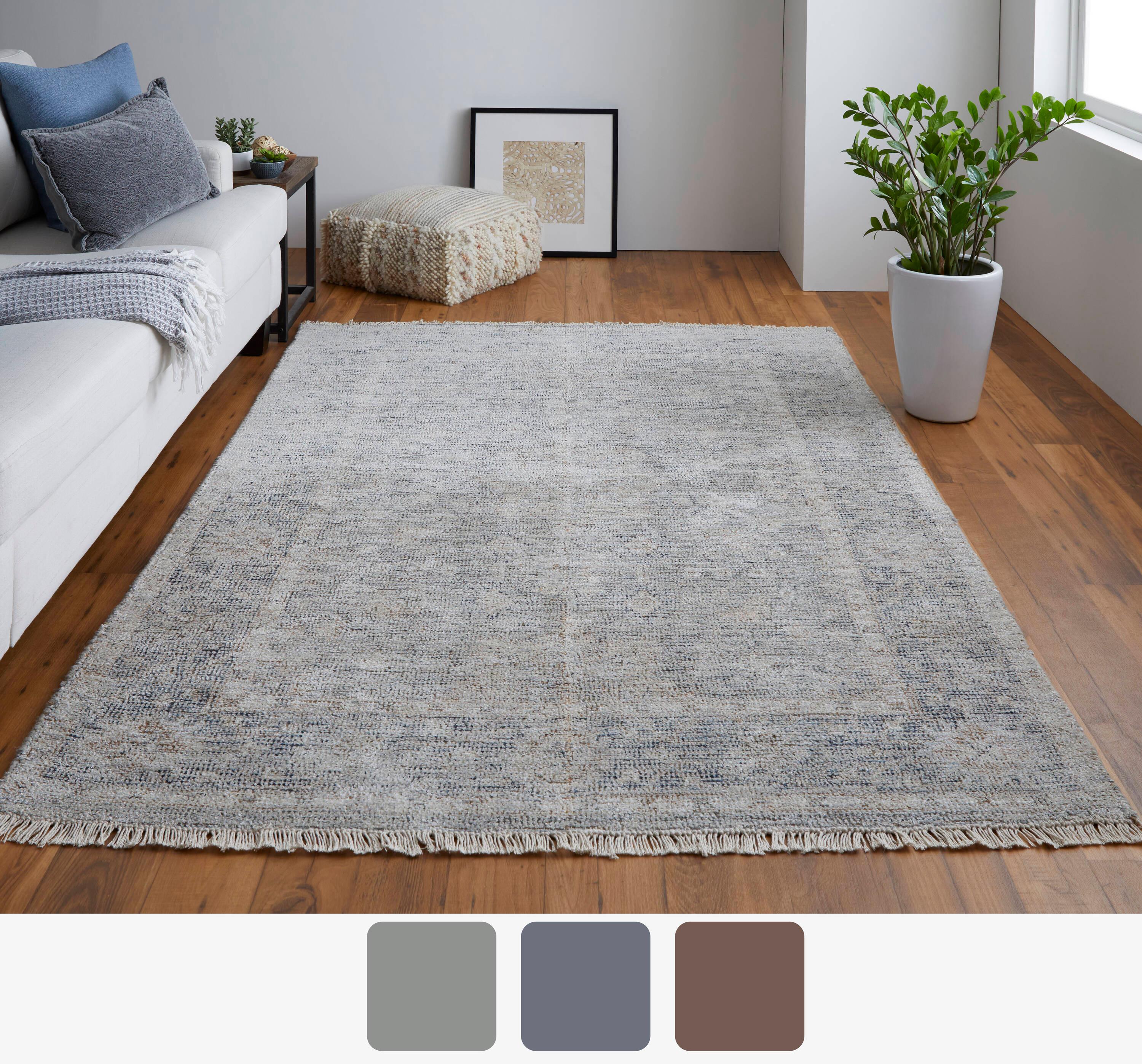 Caldwell Transitional Distressed Gray/Blue/Taupe Area Rug