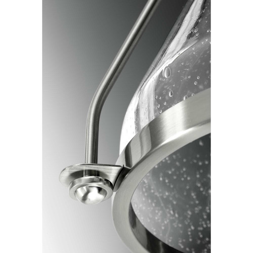 Progress Lighting, Range, 1-Light, Wall Sconce, Polished Nickel, Clear Seeded Glass Shade