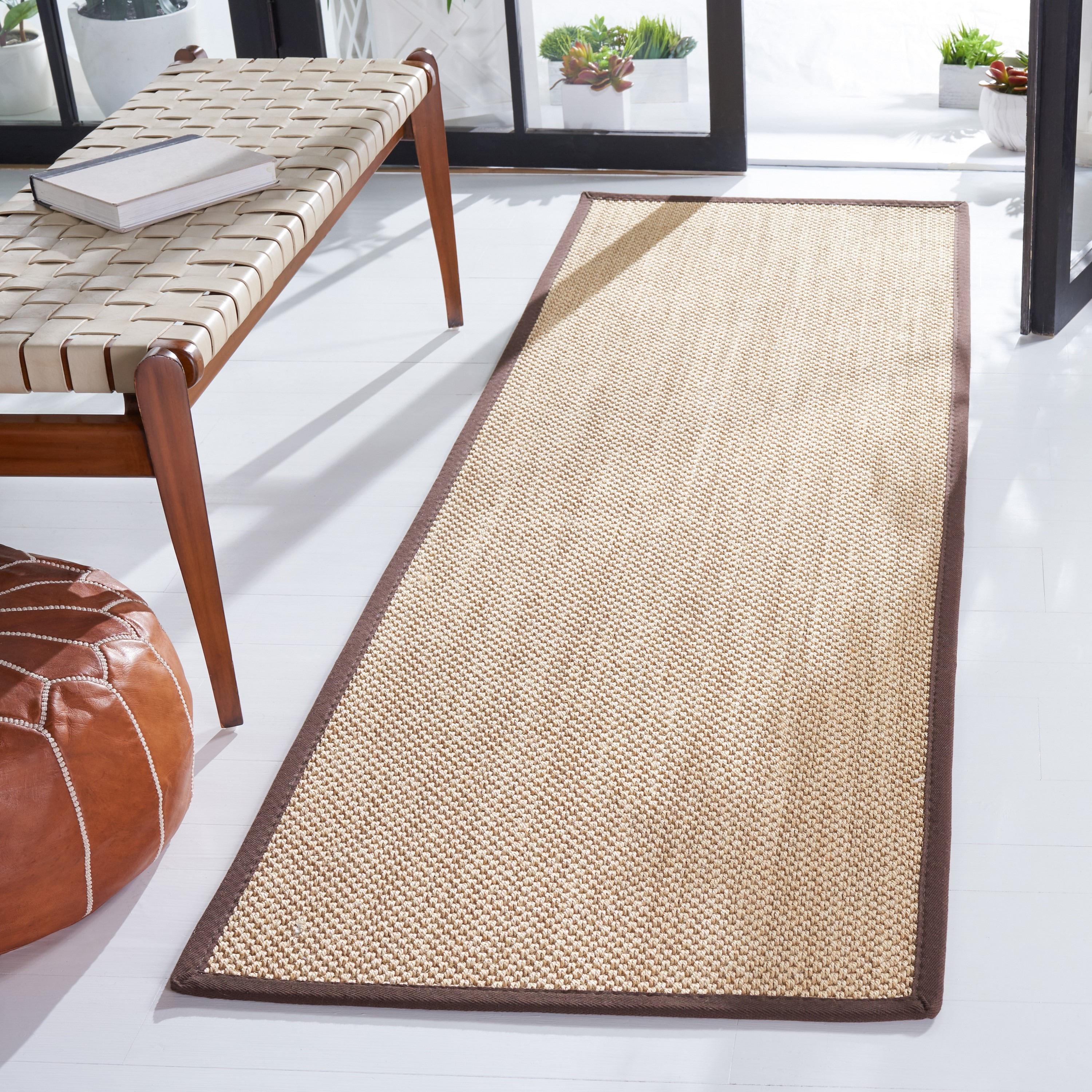 Natural Fiber NF141 Power Loomed Indoor Runner Rug - Maize/Brown - 2'6"x6' - Safavieh.