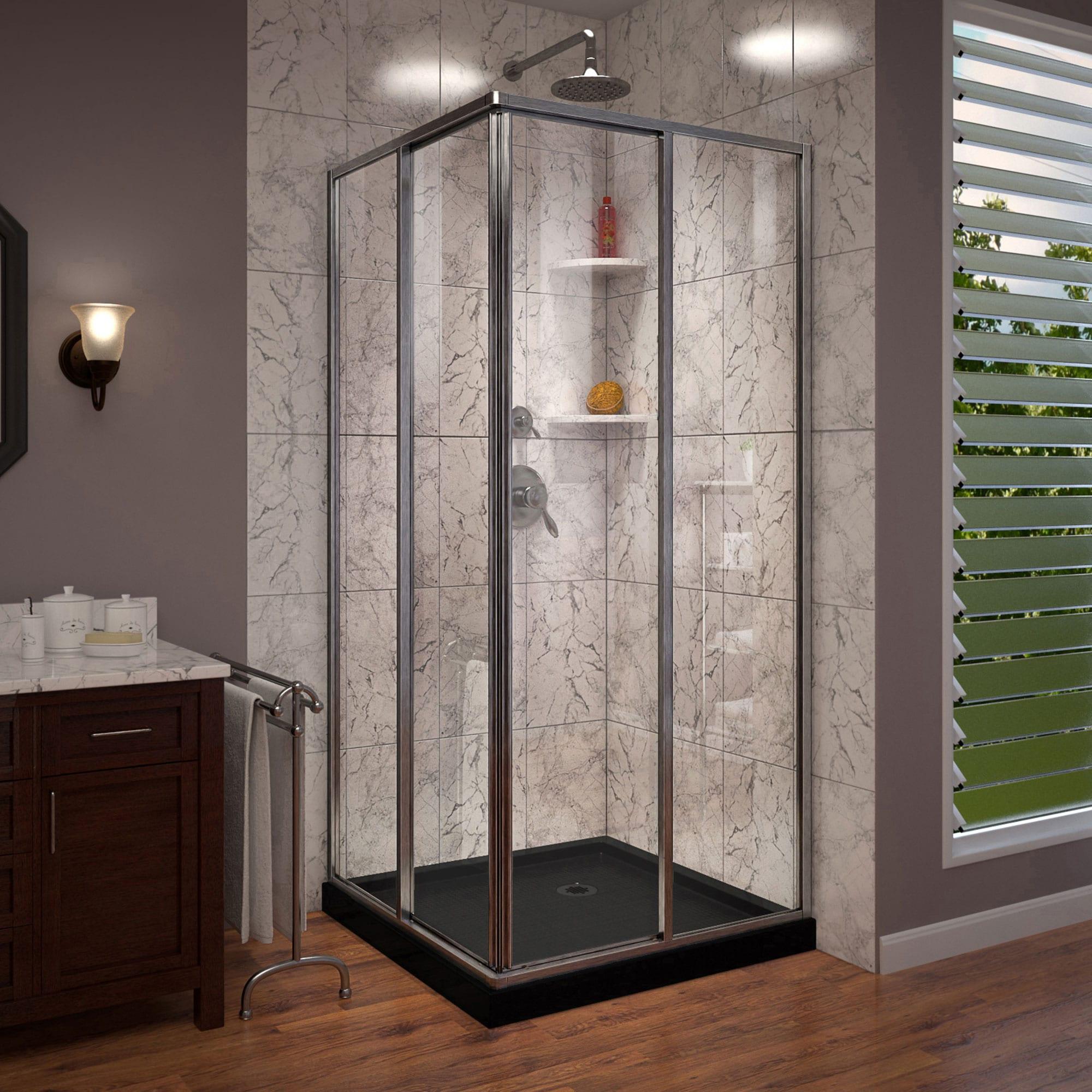 DreamLine Cornerview 36 in. D x 36 in. W x 74 3/4 in. H Framed Sliding Shower Enclosure