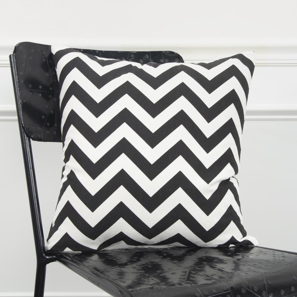 18"x18" Chevron Poly Filled Square Throw Pillow - Rizzy Home: Contemporary Indoor Decorative Cushion, Canvas Texture, Machine Washable