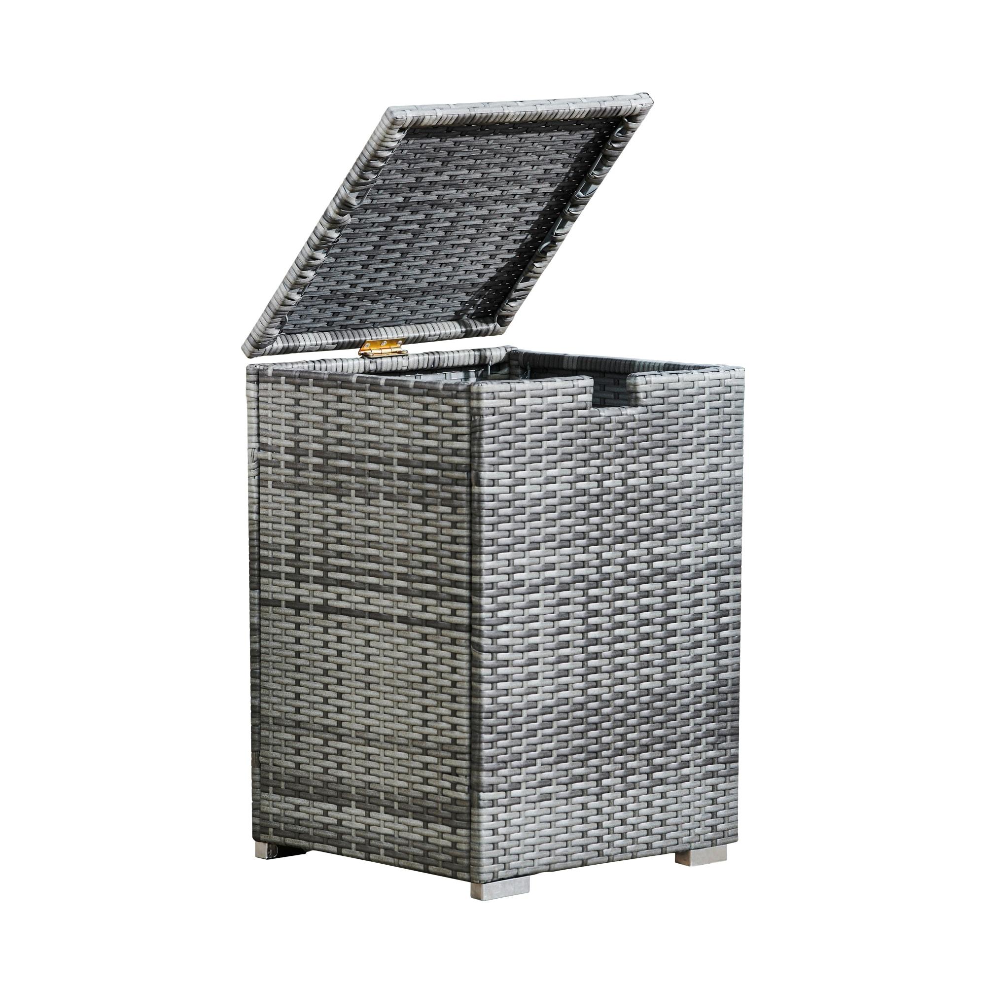 Teamson Home Outdoor PE Rattan & Wicker Propane Tank for 20-lb. tanks Cover Table