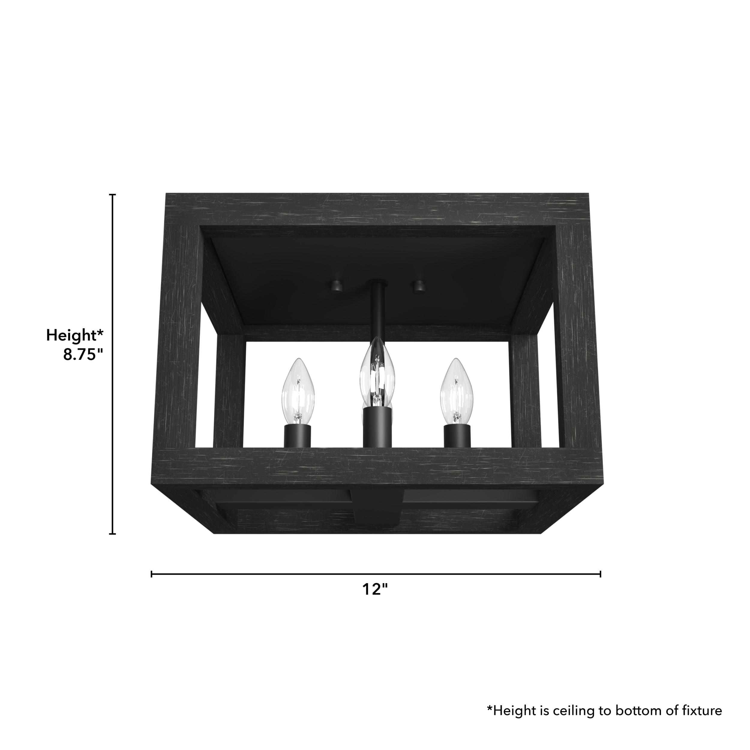 Squire Manor 4 - Light 12'' Lantern Square / Rectangle Flush Mount