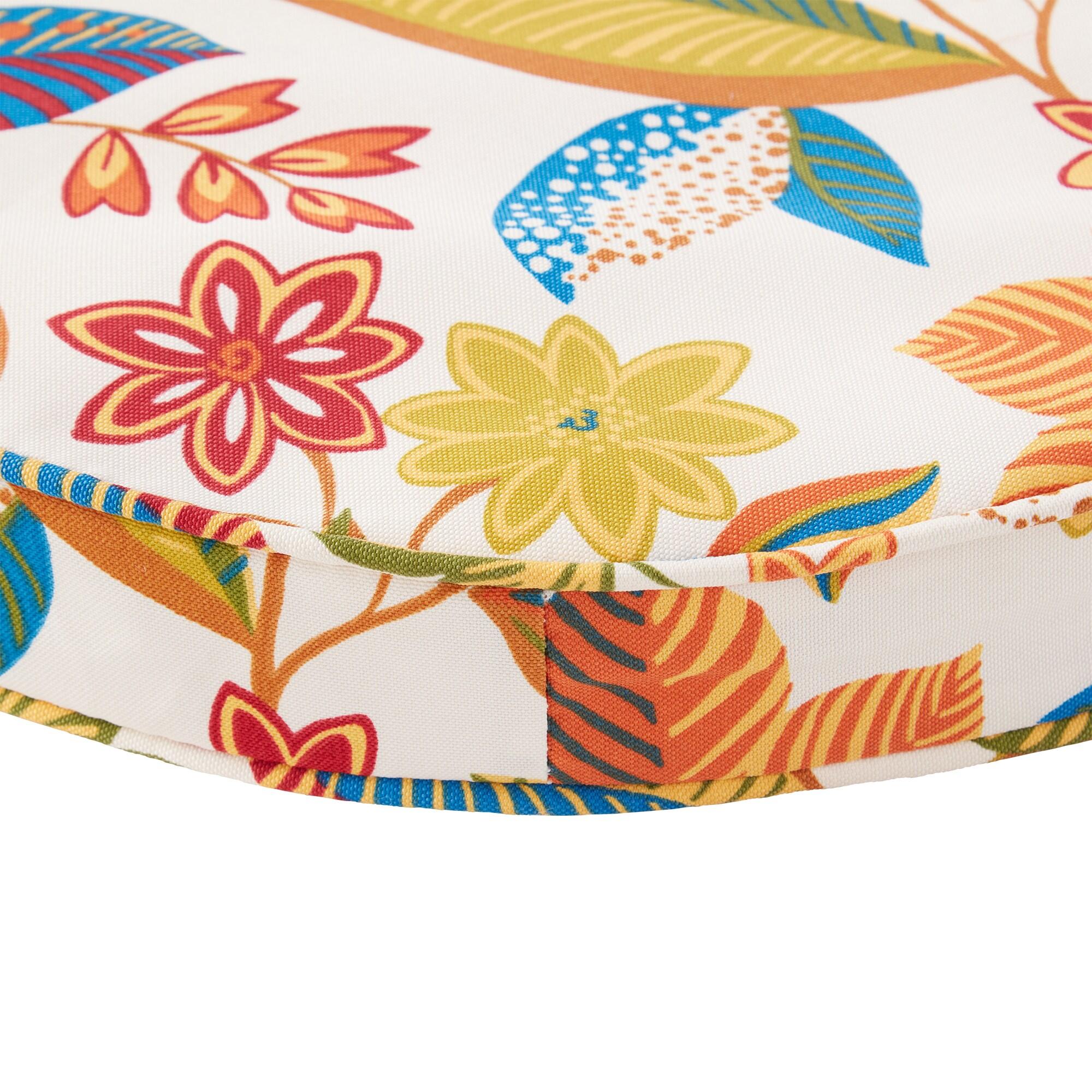 Greendale Home Fashions 18" x 18" Esprit Floral Round Outdoor Chair Pad (Set of 2)