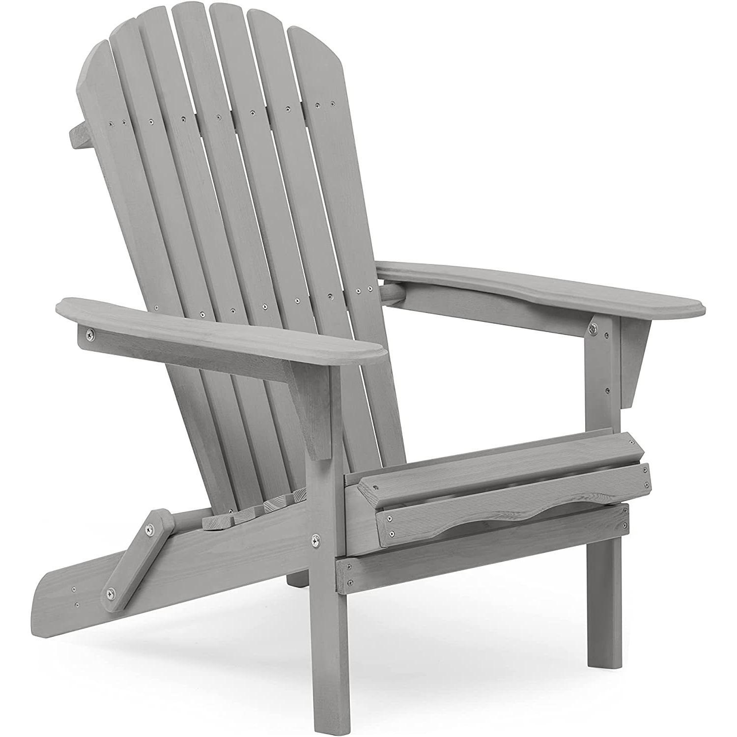 Triple Tree Wood Adirondack Folding Chairs - Set of 2, Gray
