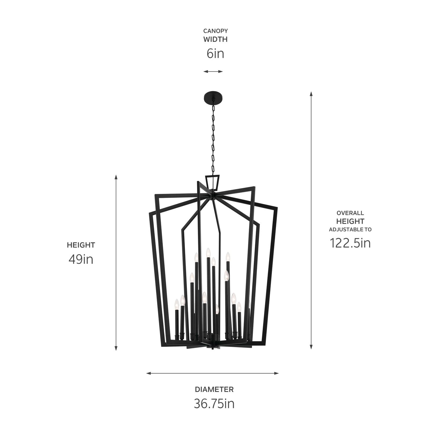 Kichler Lighting Abbotswell 6 - Light Pendant in  Black