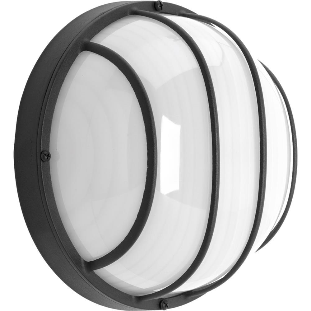 Progress Lighting Bulkheads 1-Light LED Wall/Ceiling Bulkhead, Aluminum, Black, Cage Design Shade