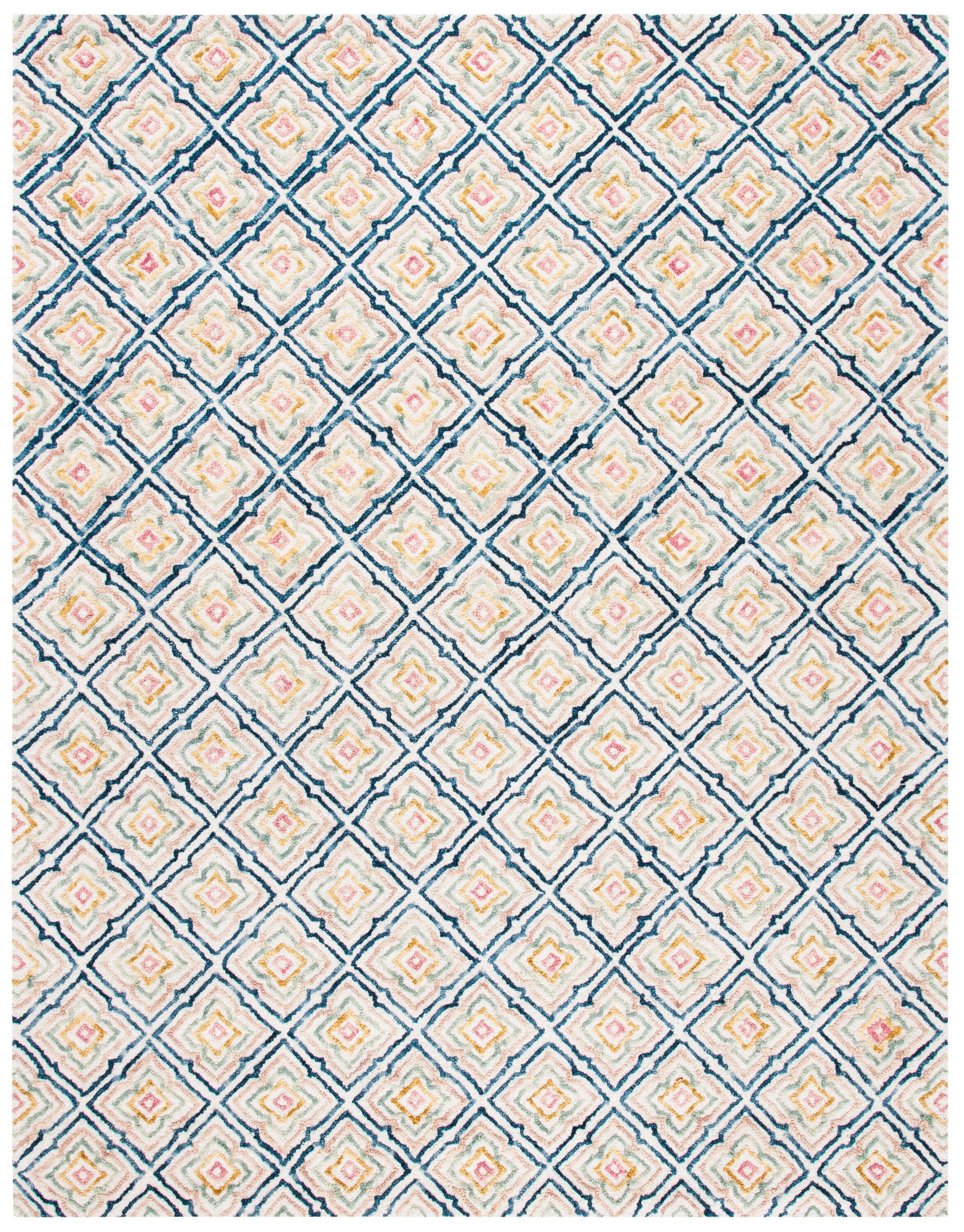 Trace TRC512 Hand Tufted Area Rug - Ivory/Navy - 8'x10' - Safavieh.