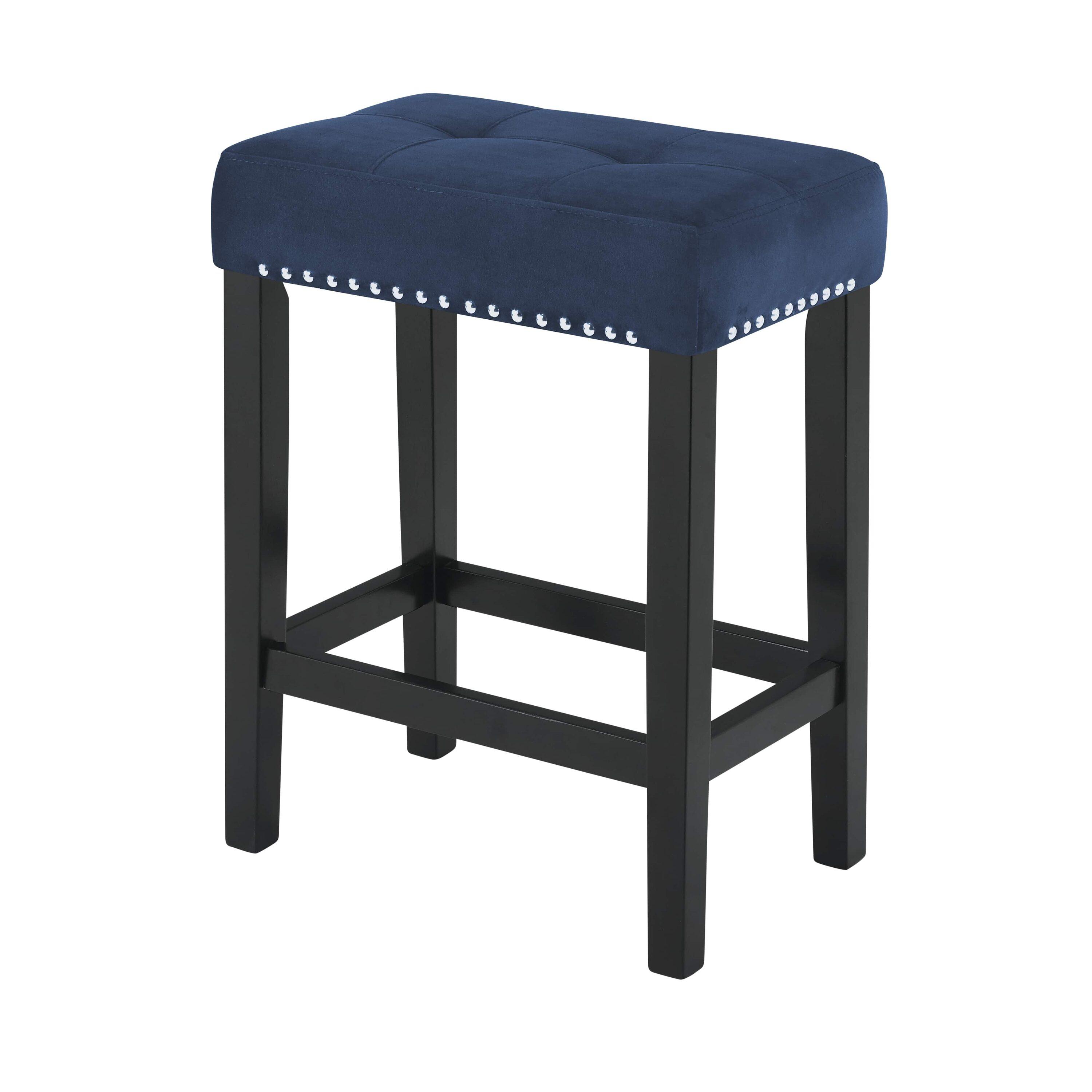 New Classic Furniture Celeste 4-Piece Faux Marble & Wood Bar Set in Blue