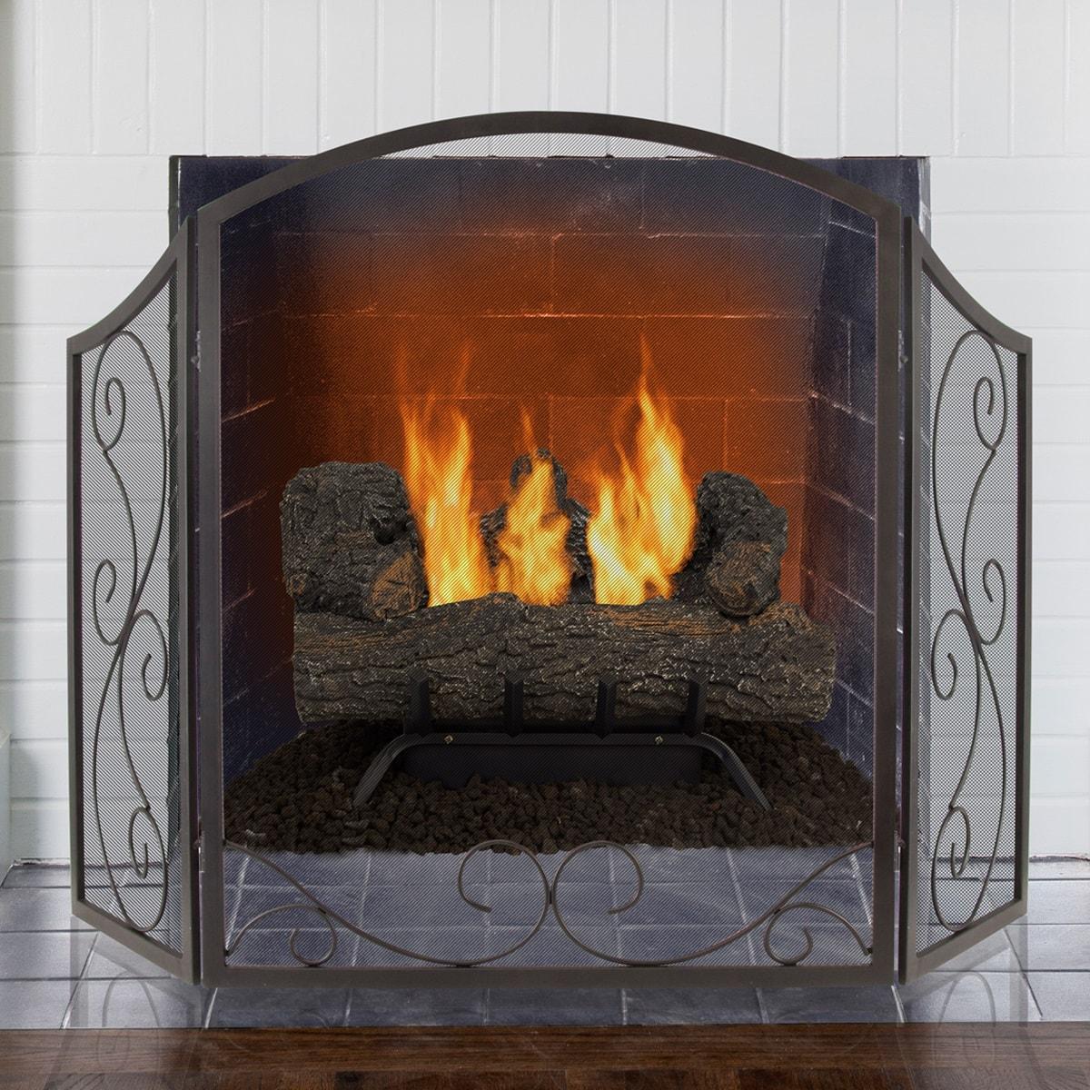 Pleasant Hearth FA995S Steel Iris Scroll Fireplace Screen