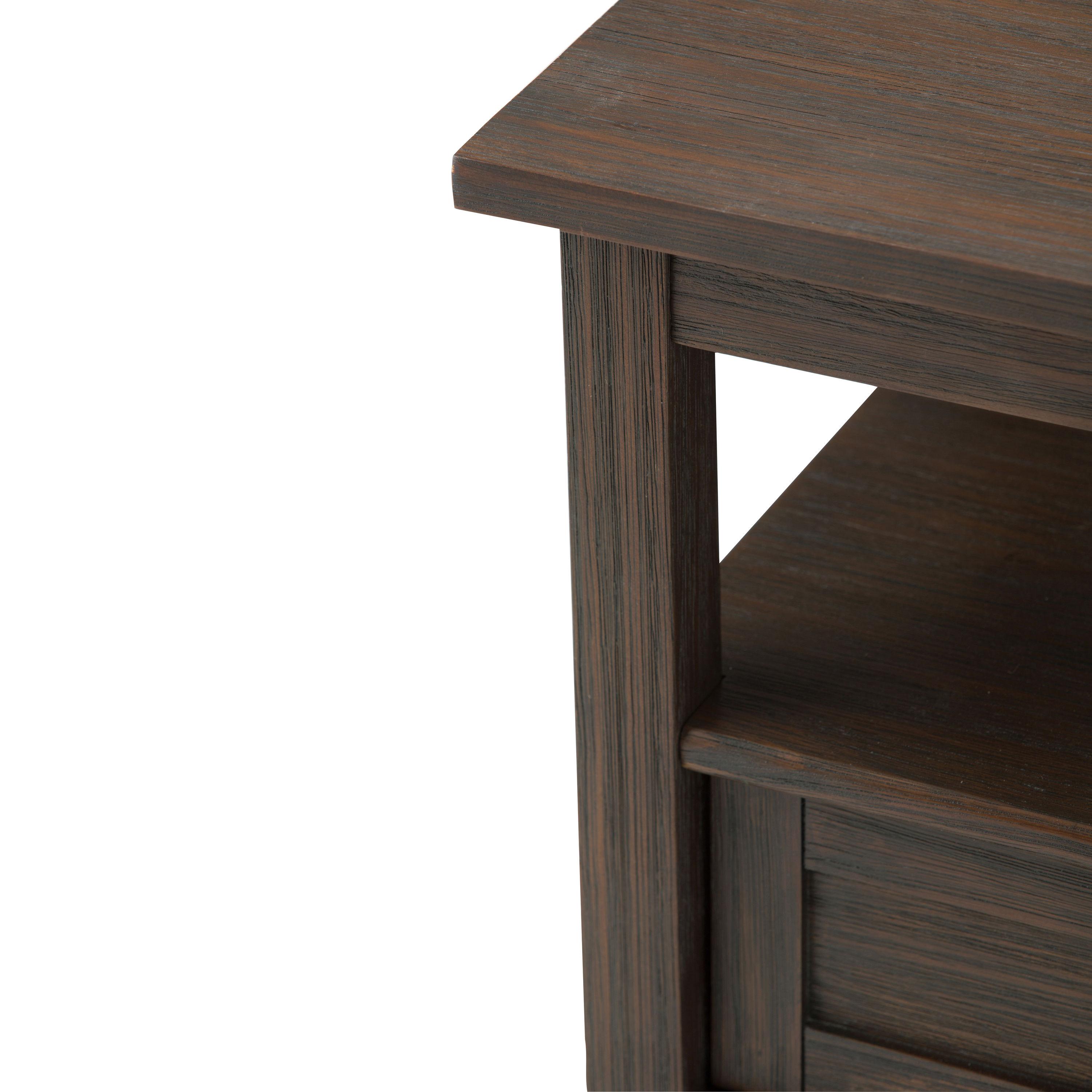 Warm Solid Wood End Table with Storage