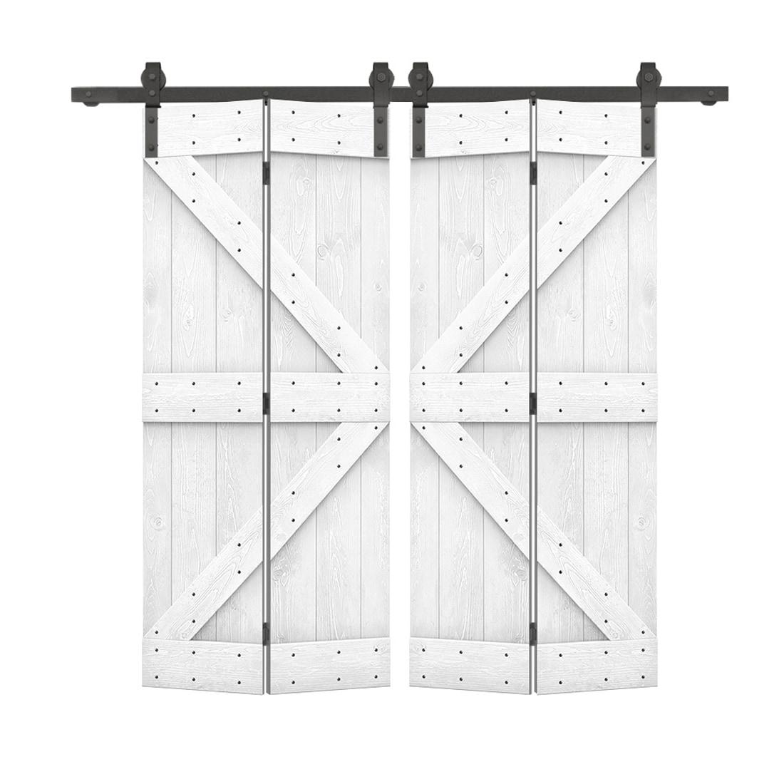 Calhome 84'' Solid Wood Barn Doors Painted without Installation Hardware Kit Barn Door